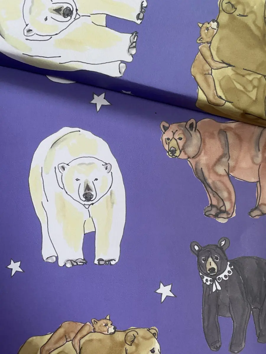 Moonlit Bear Wrapping Paper | Kat Draws It - Image 4