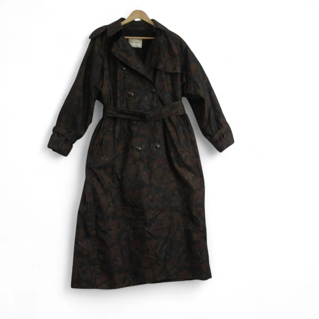 Morcosia Vintage Trench Weather Coat Floral Medium Womenswear - Preloved