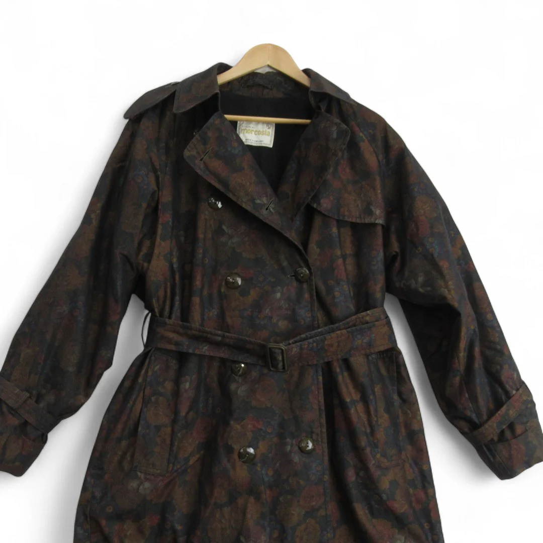 Morcosia Vintage Trench Weather Coat Floral Medium Womenswear - Preloved - Image 6
