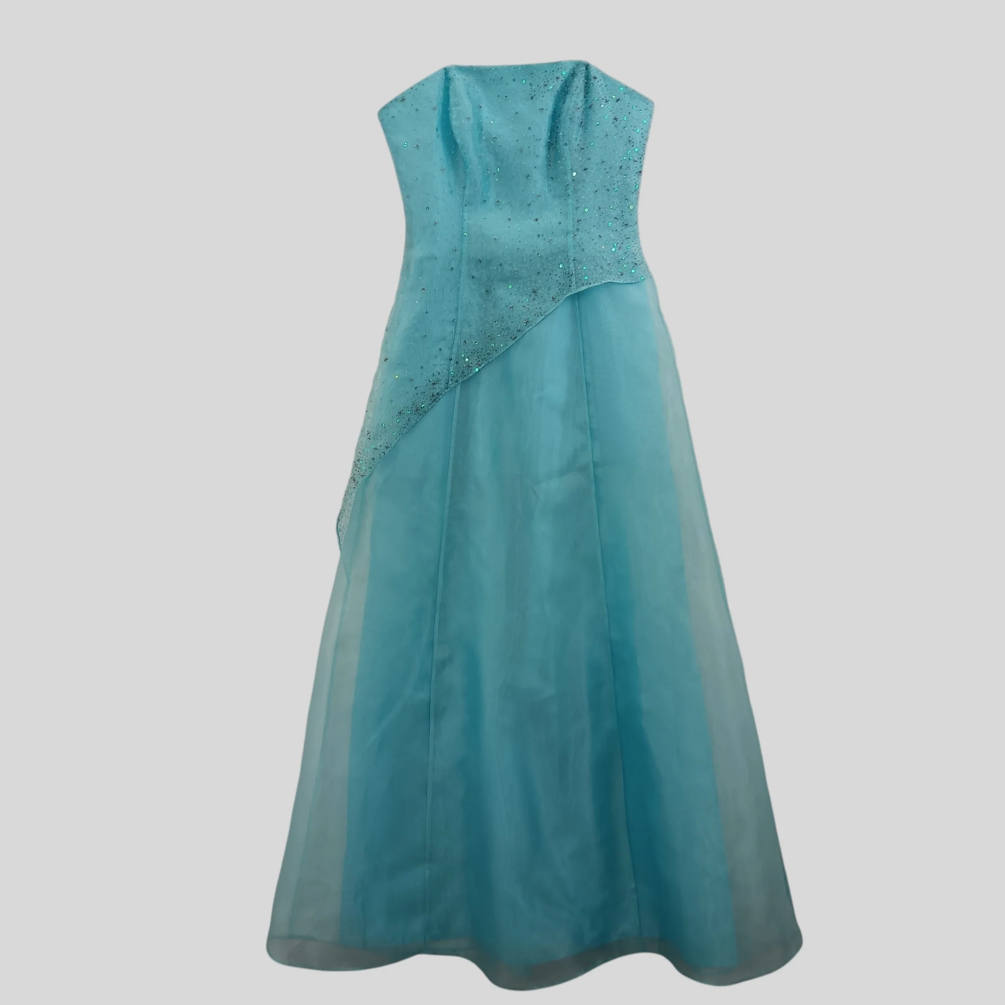 Morgan & Co. Light Blue Strapless Bridesmaid Dress UK Small Womenswear | Pre-loved
