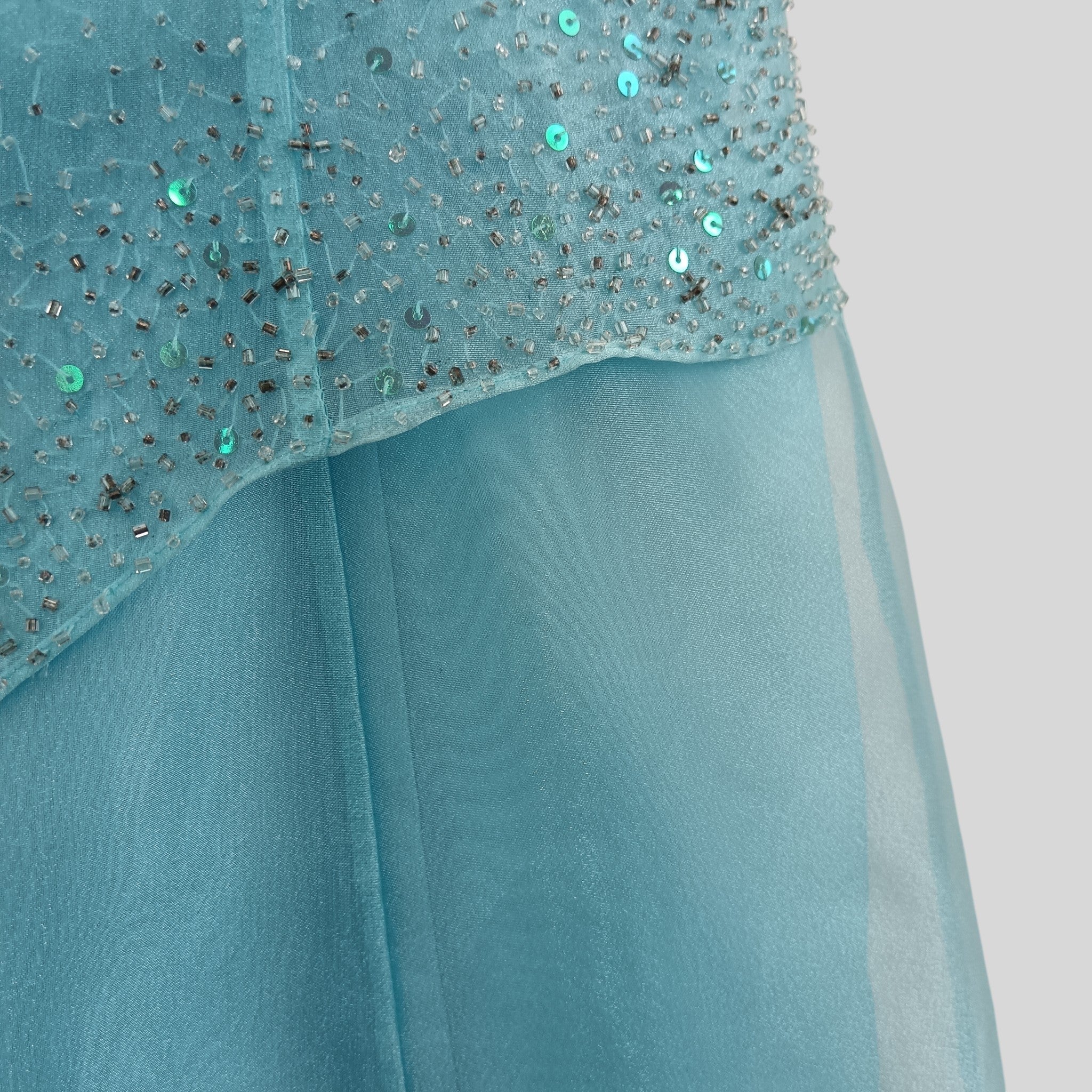 Morgan & Co. Light Blue Strapless Bridesmaid Dress UK Small Womenswear | Pre-loved - Image 3