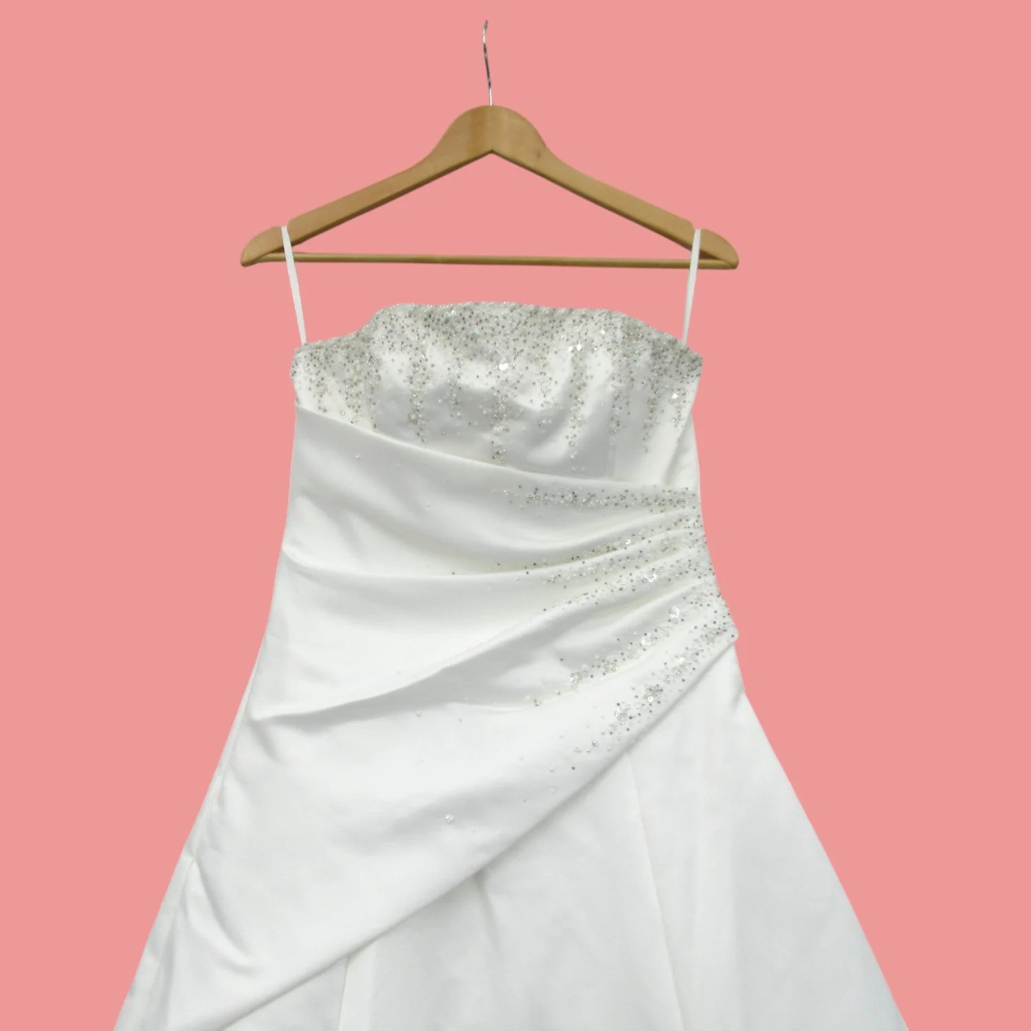 Mori Lee Wedding Dress White Satin UK 12 Womenswear |Pre-loved - Image 3