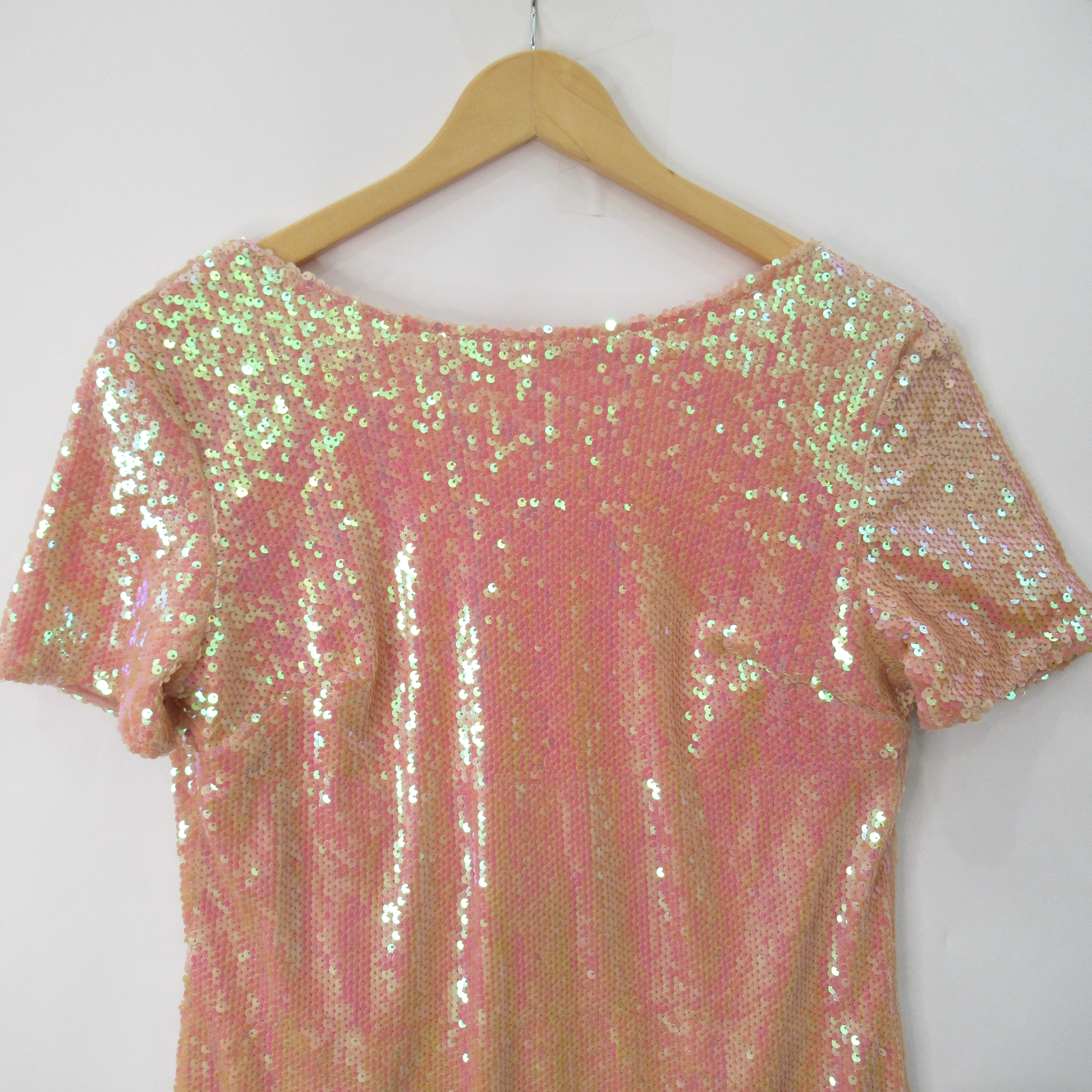 Motel Sequin Backless Dress Small Pink Womenswear | Pre-loved - Image 2