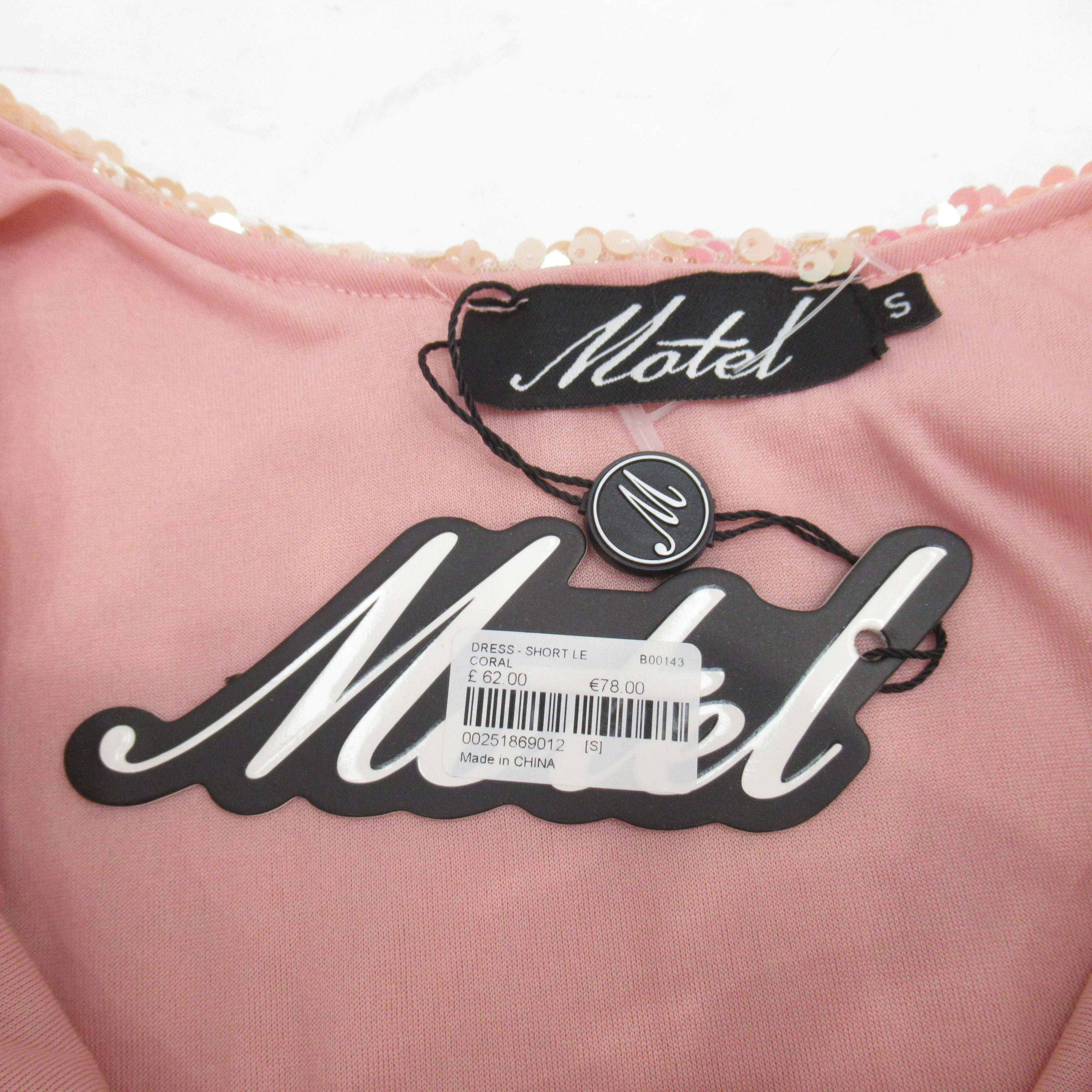 Motel Sequin Backless Dress Small Pink Womenswear | Pre-loved - Image 5