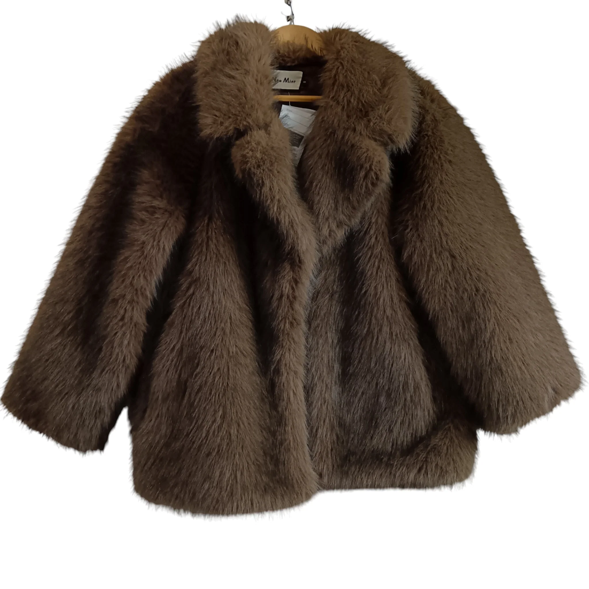 Neo Mint Faux Fur Dark Brown Ladies Coat UK 12-14 - Womenswear | Pre-loved