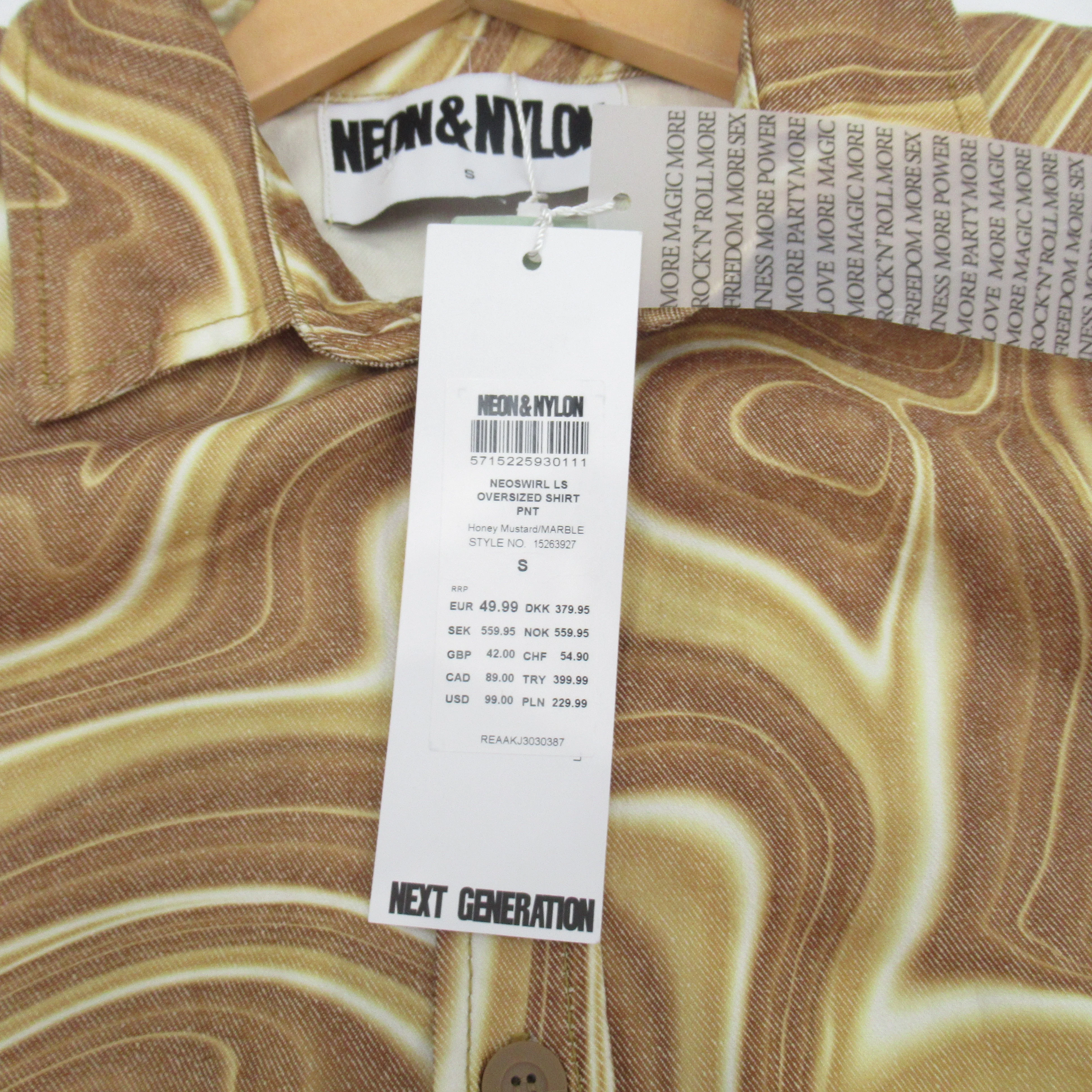 Neon & Nylon Shirt Vintage Small Multicoloured Menswear | Pre-loved - Image 5