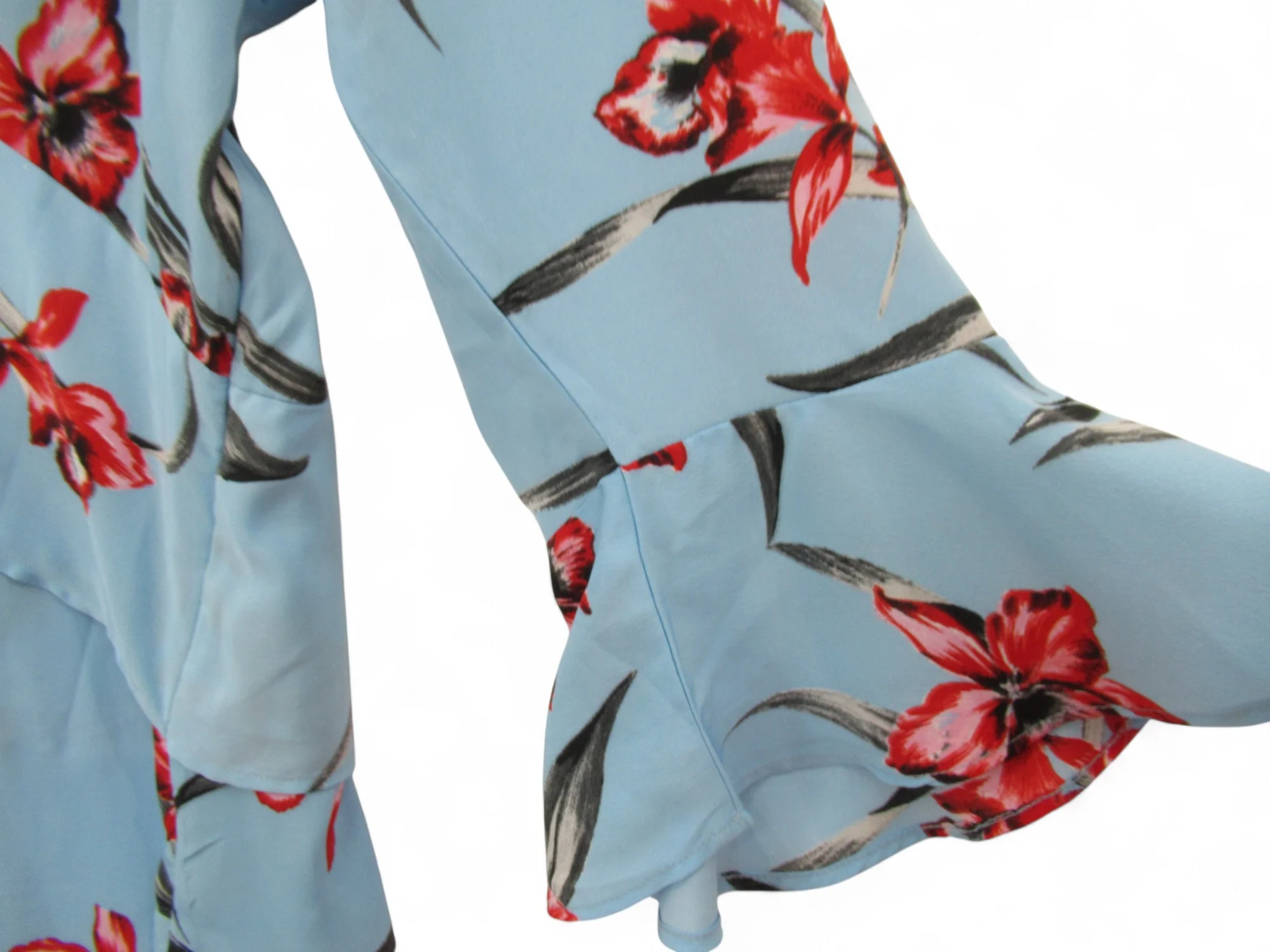 Neon Rose Floral Dress UK 24 Blue Red Womenswear | Pre-loved - Image 5