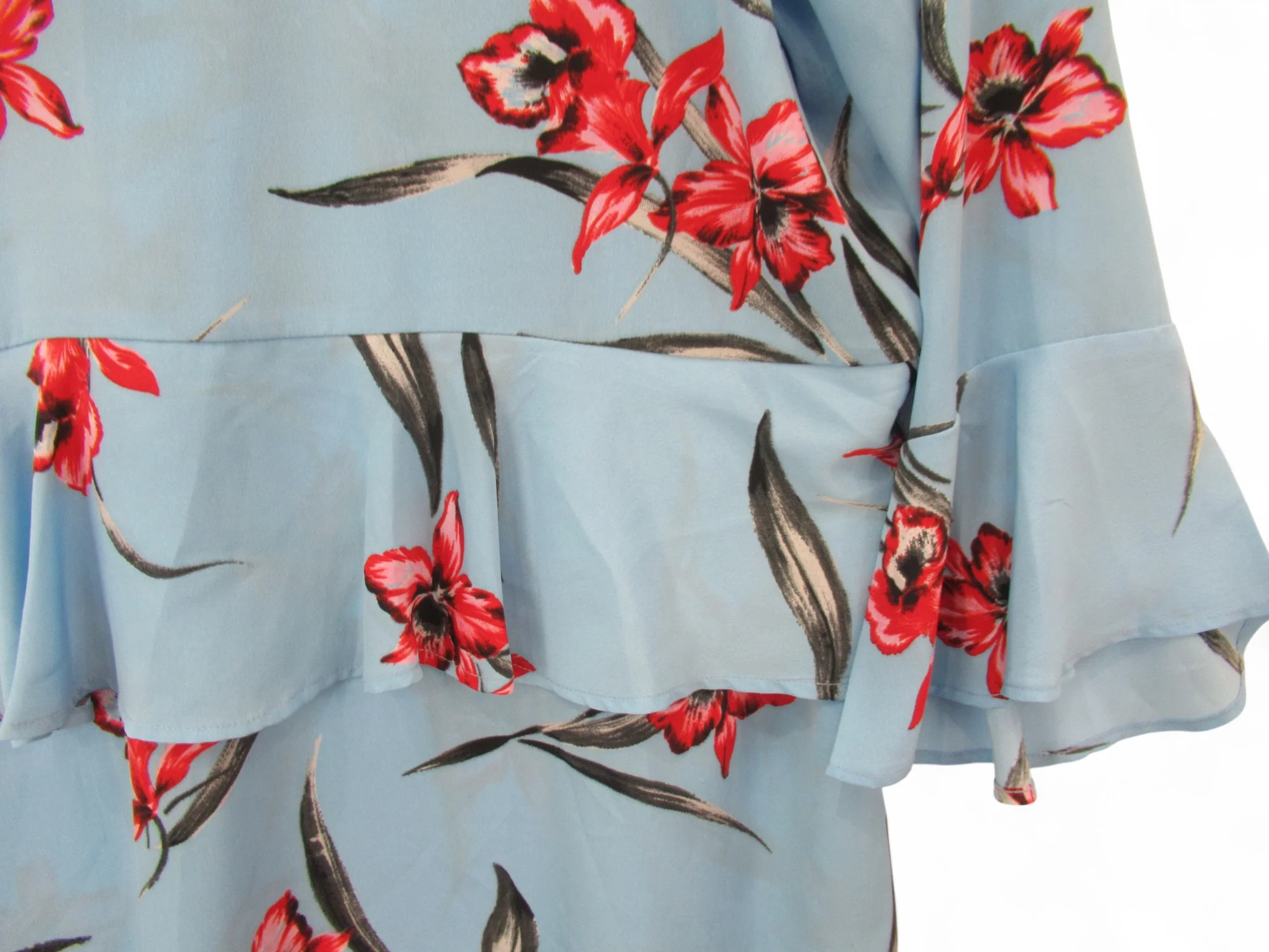 Neon Rose Floral Dress UK 24 Blue Red Womenswear | Pre-loved - Image 6