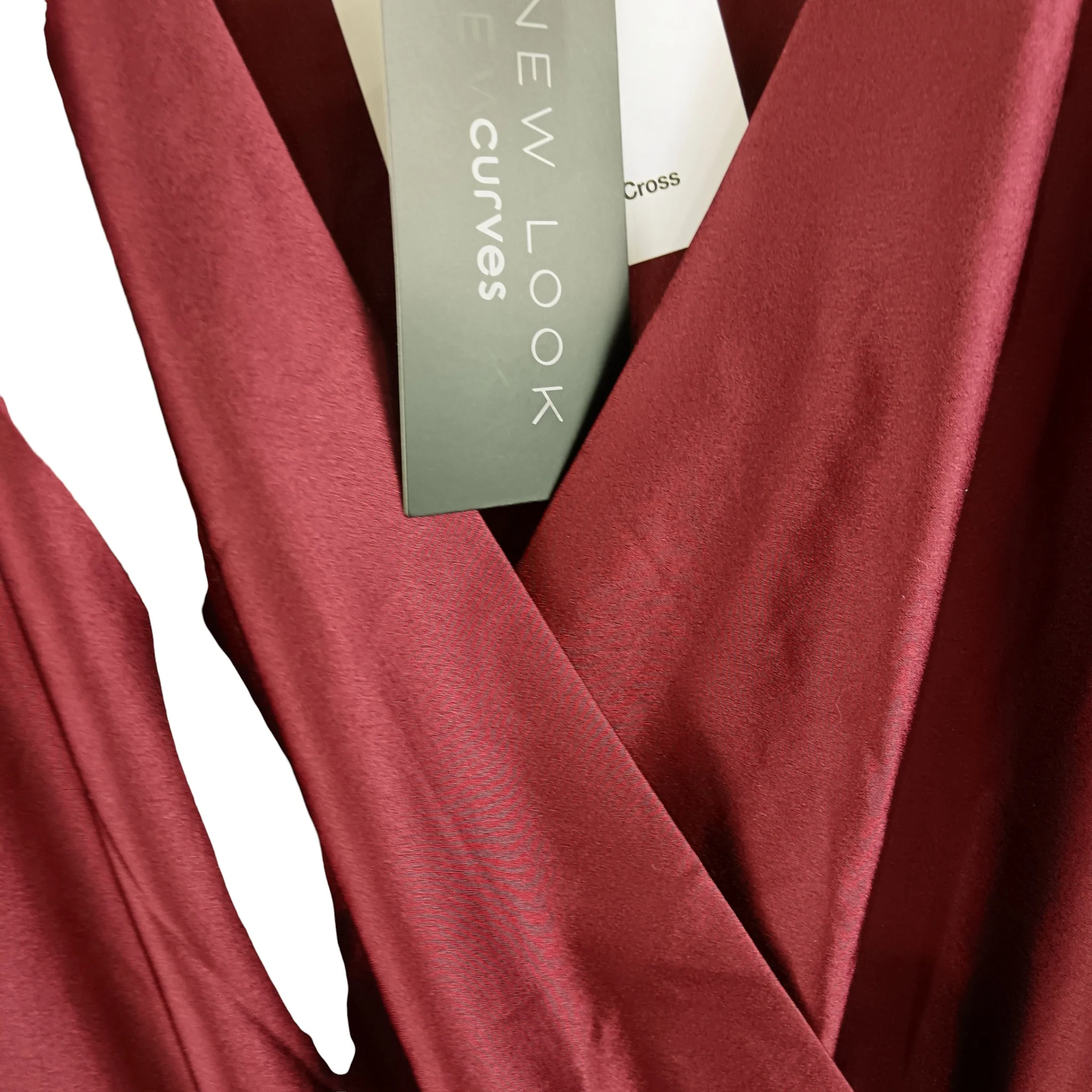New Look Curves Burgundy Red Pleated Midaxi Wrap Dress UK 20 - Tags On - Womenswear | Pre-loved - Image 5