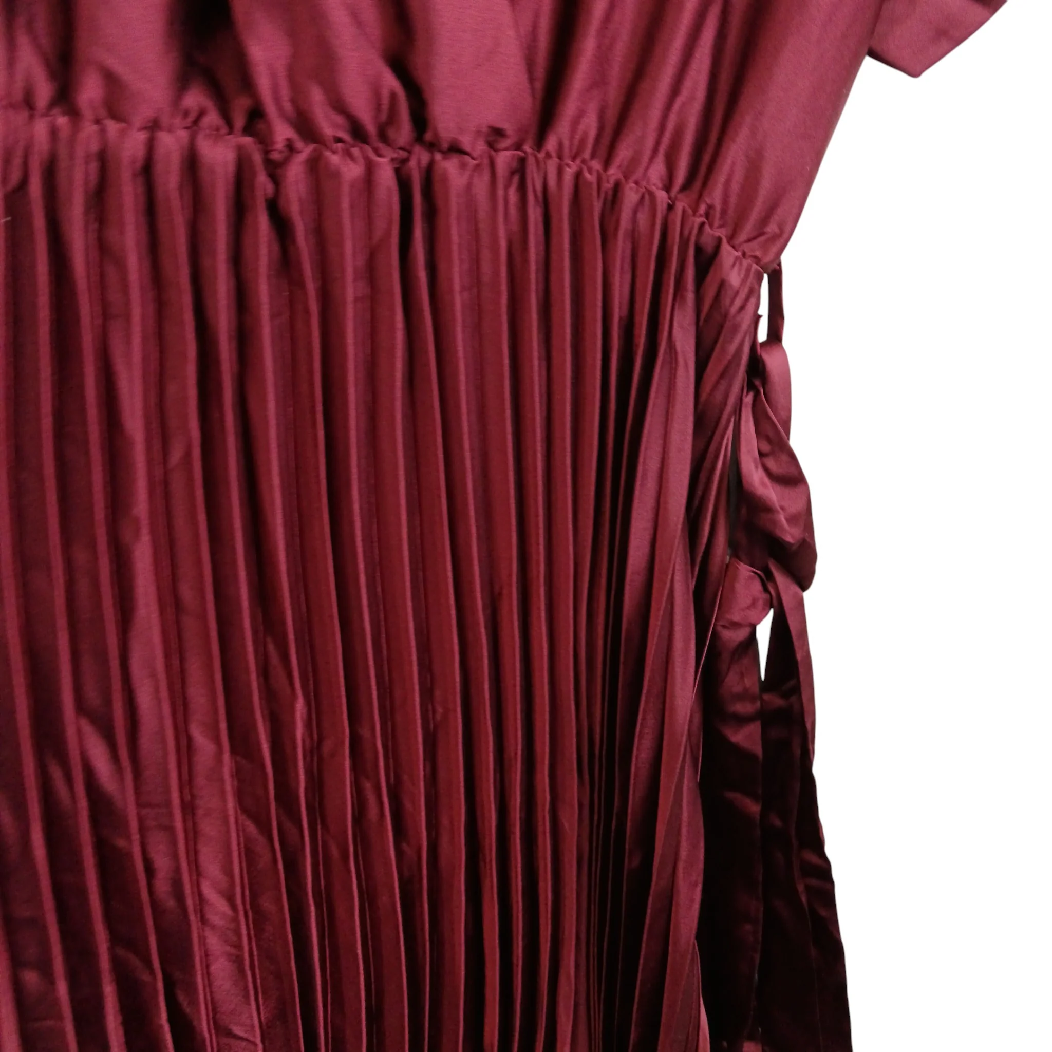 New Look Curves Burgundy Red Pleated Midaxi Wrap Dress UK 20 - Tags On - Womenswear | Pre-loved - Image 6
