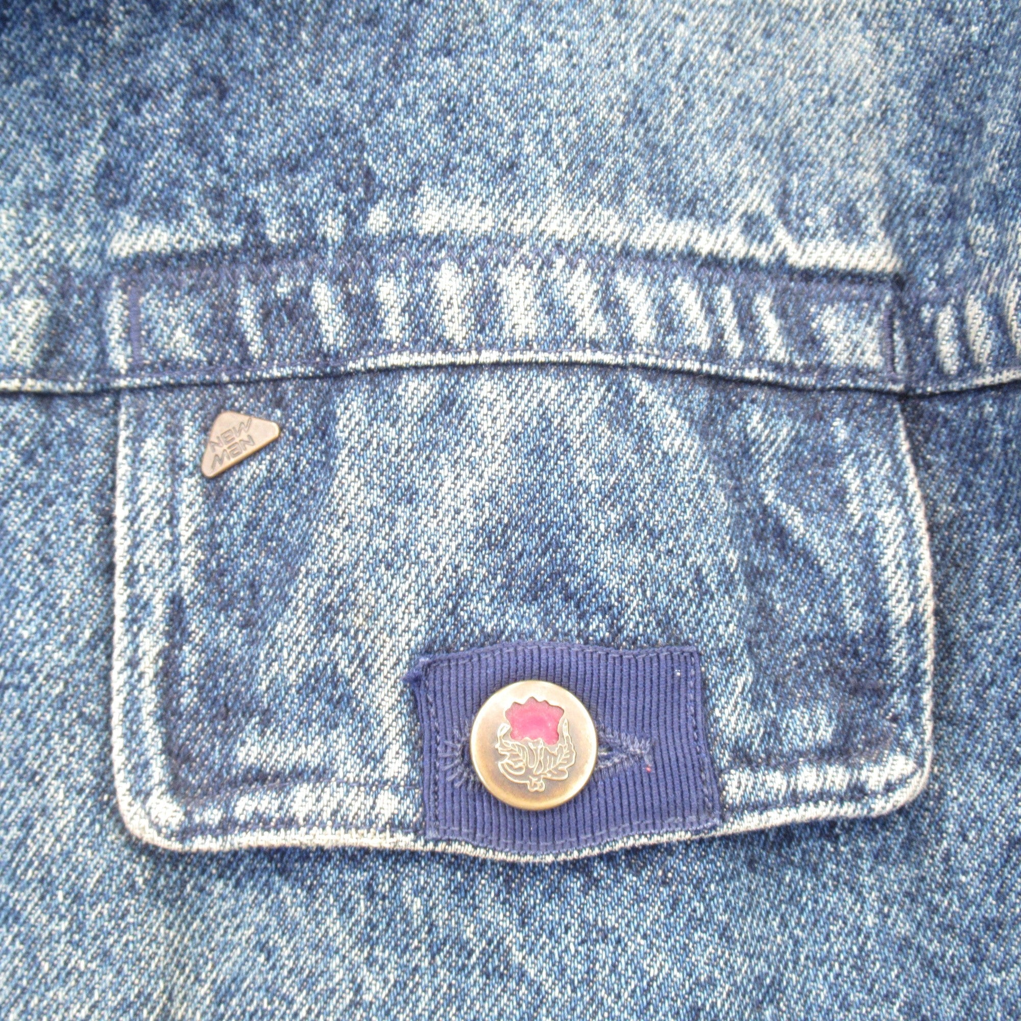 New Man Blue XXL Distressed Denim Jacket Menswear | Preloved - Image 3