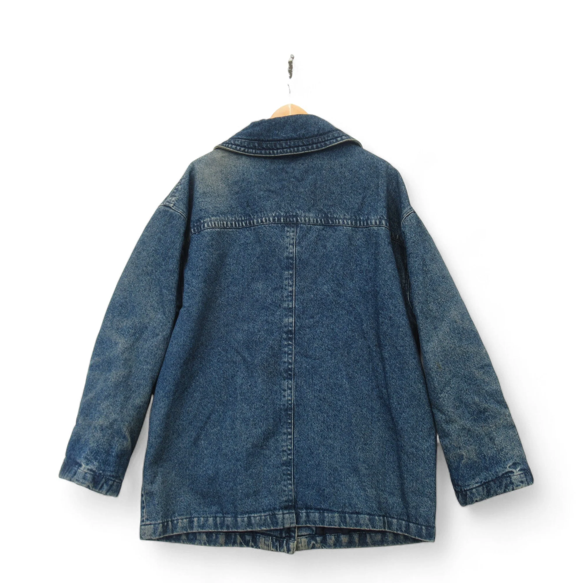 New Man Blue XXL Distressed Denim Jacket Menswear | Preloved - Image 4