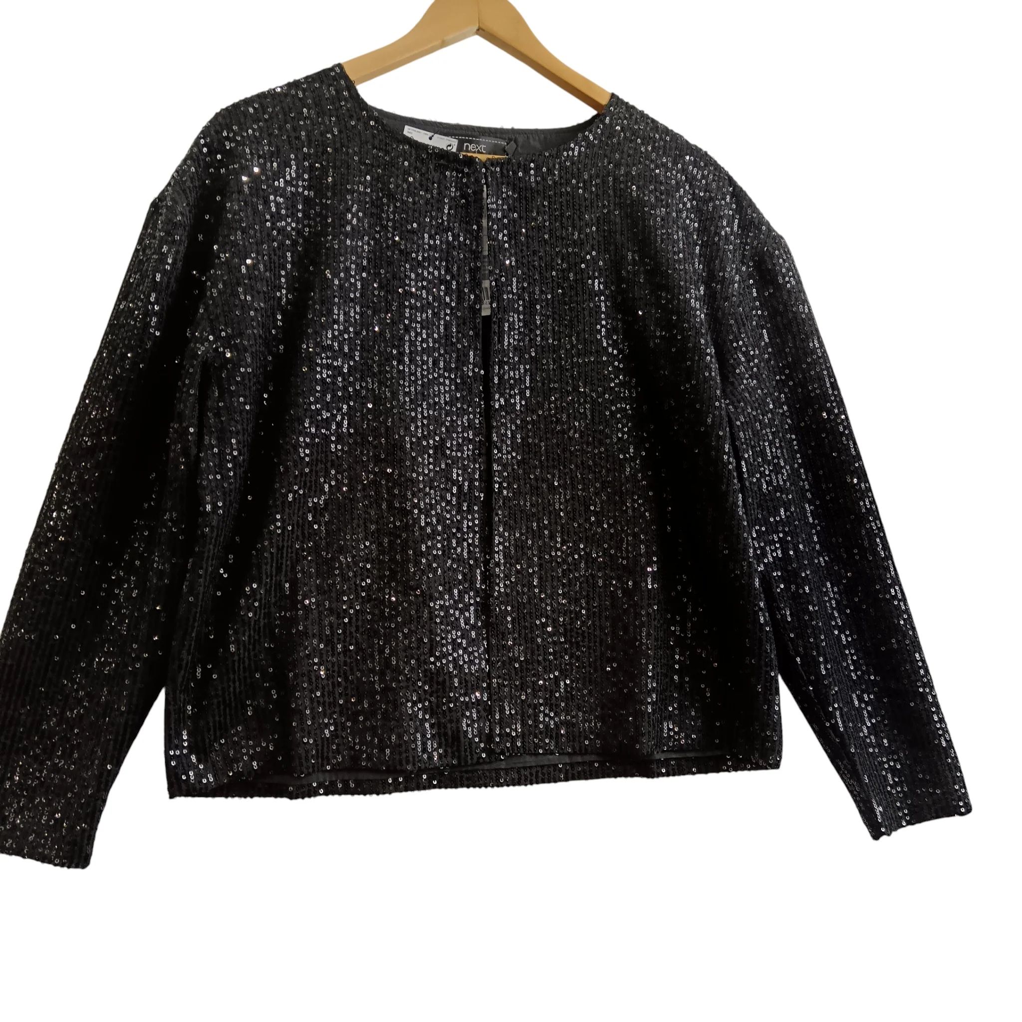 NEXT Black Sequined Ladies Jacket UK Medium Tags On - Womenswear | Pre-loved