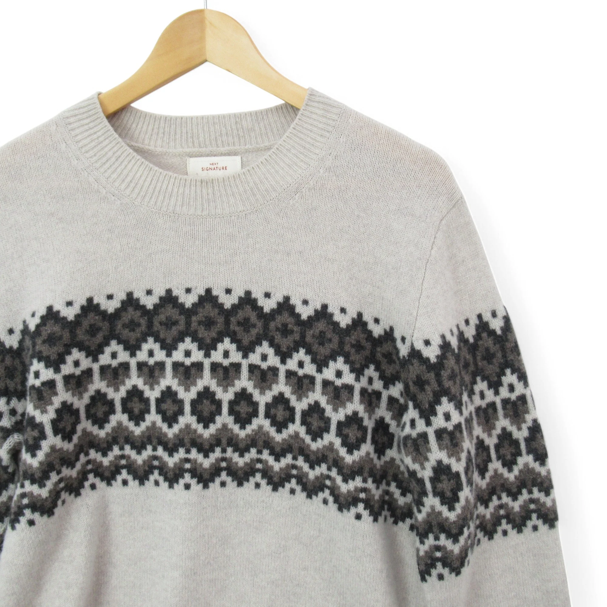 Next Signature Jumper Knitwear Small Beige Menswear | Pre-loved - Image 2