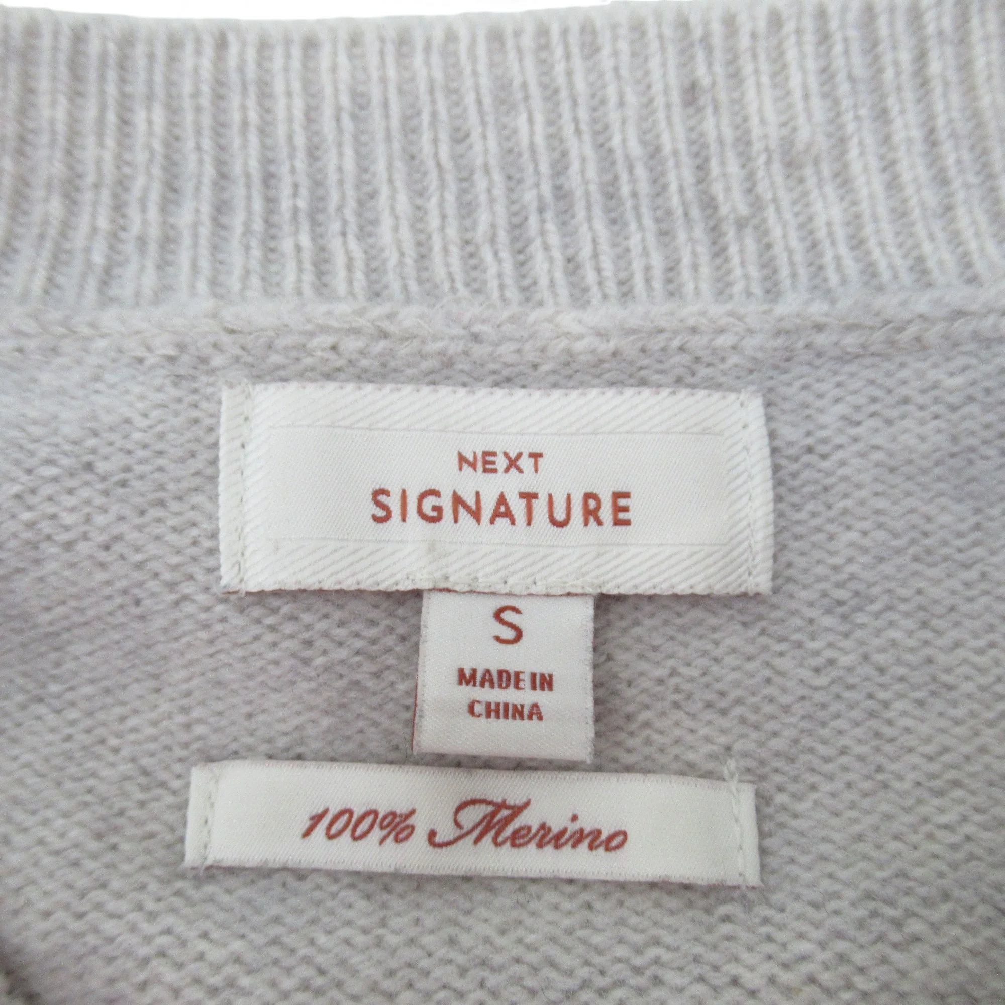 Next Signature Jumper Knitwear Small Beige Menswear | Pre-loved - Image 6
