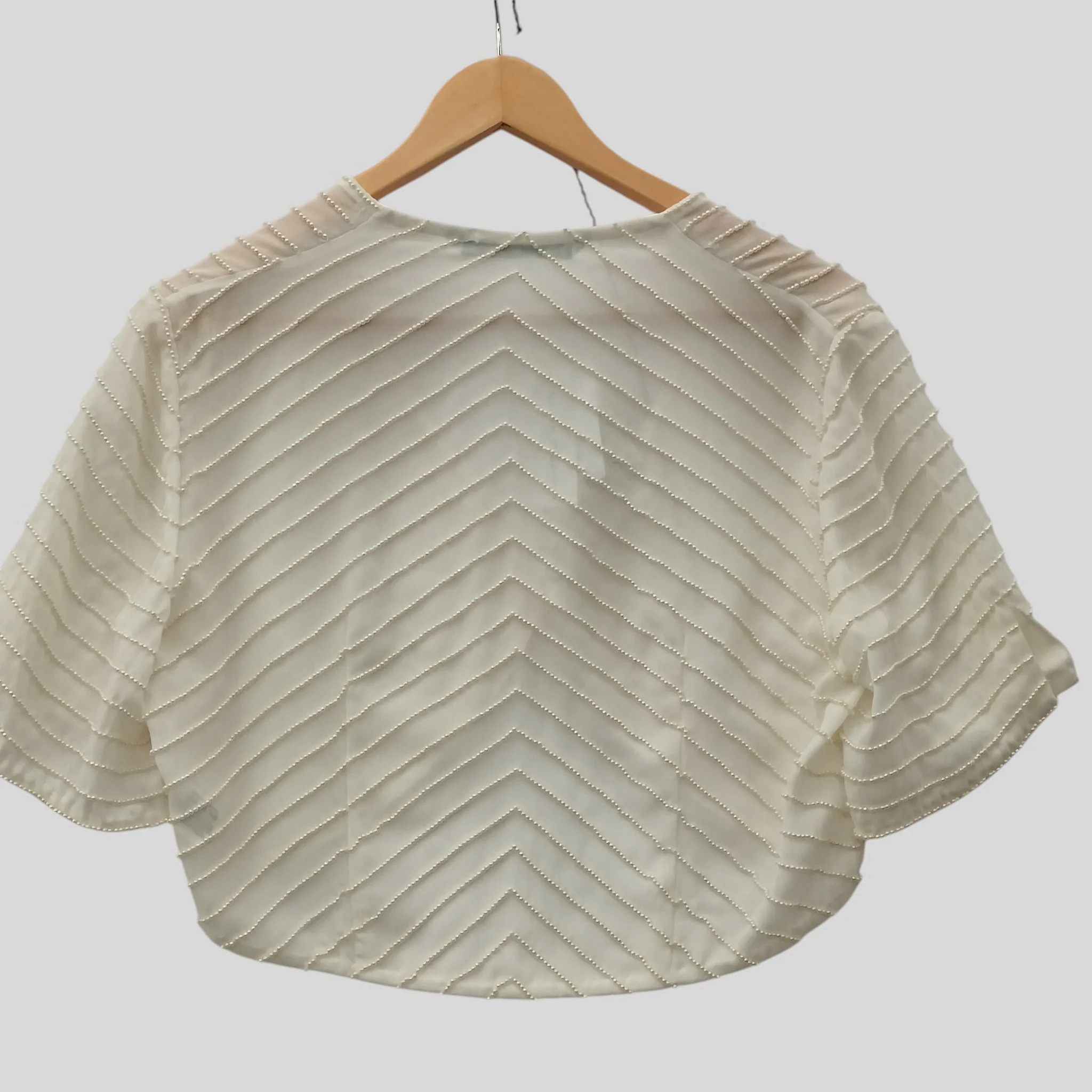 Nicholas Millington Pearl Embellished Bolero Shrug Wedding Ladies UK 12 - Tags On - Womenswear | Pre-loved - Image 2