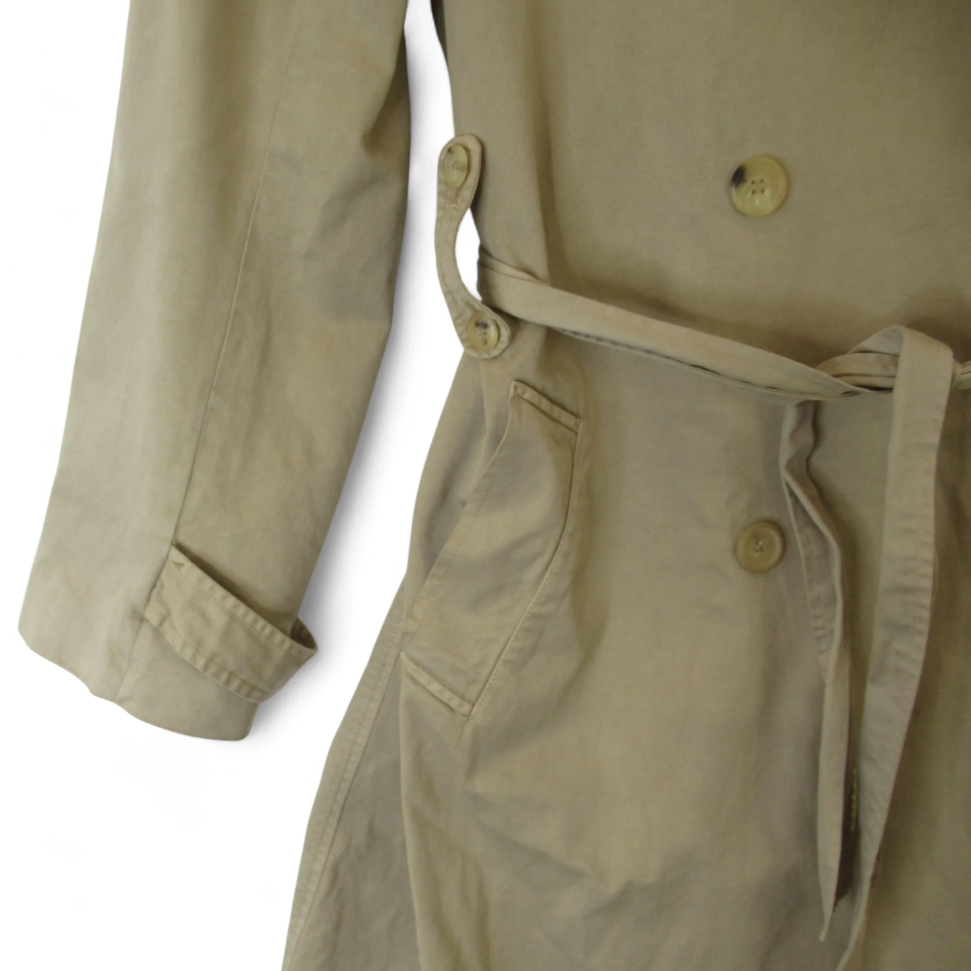 Nicole Farhi UK 14 Beige Trench Coat Vintage Womenswear | Preloved - Image 3