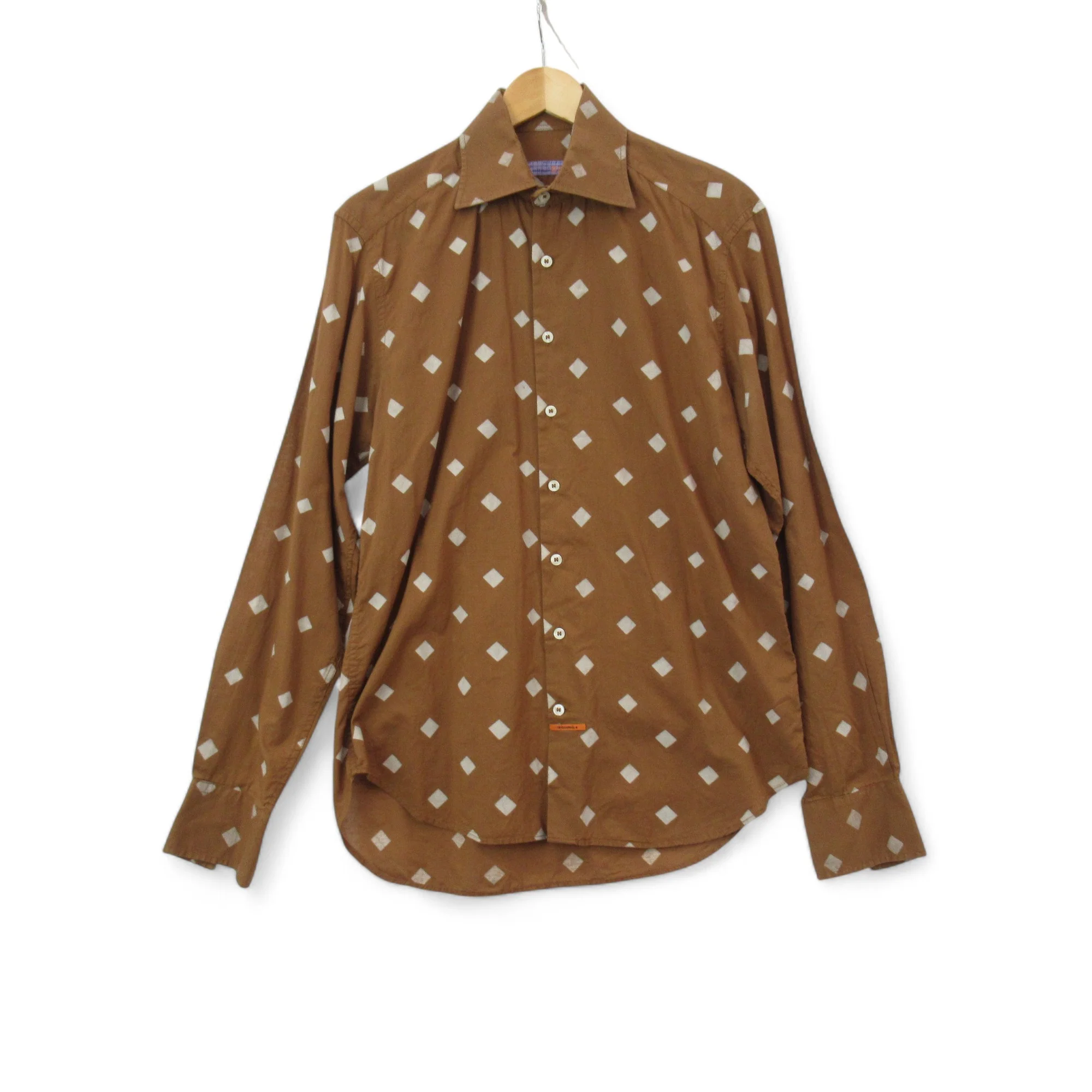 Nodus Vintage Shirt Brown Patterned 15.5" Menswear | Pre-loved
