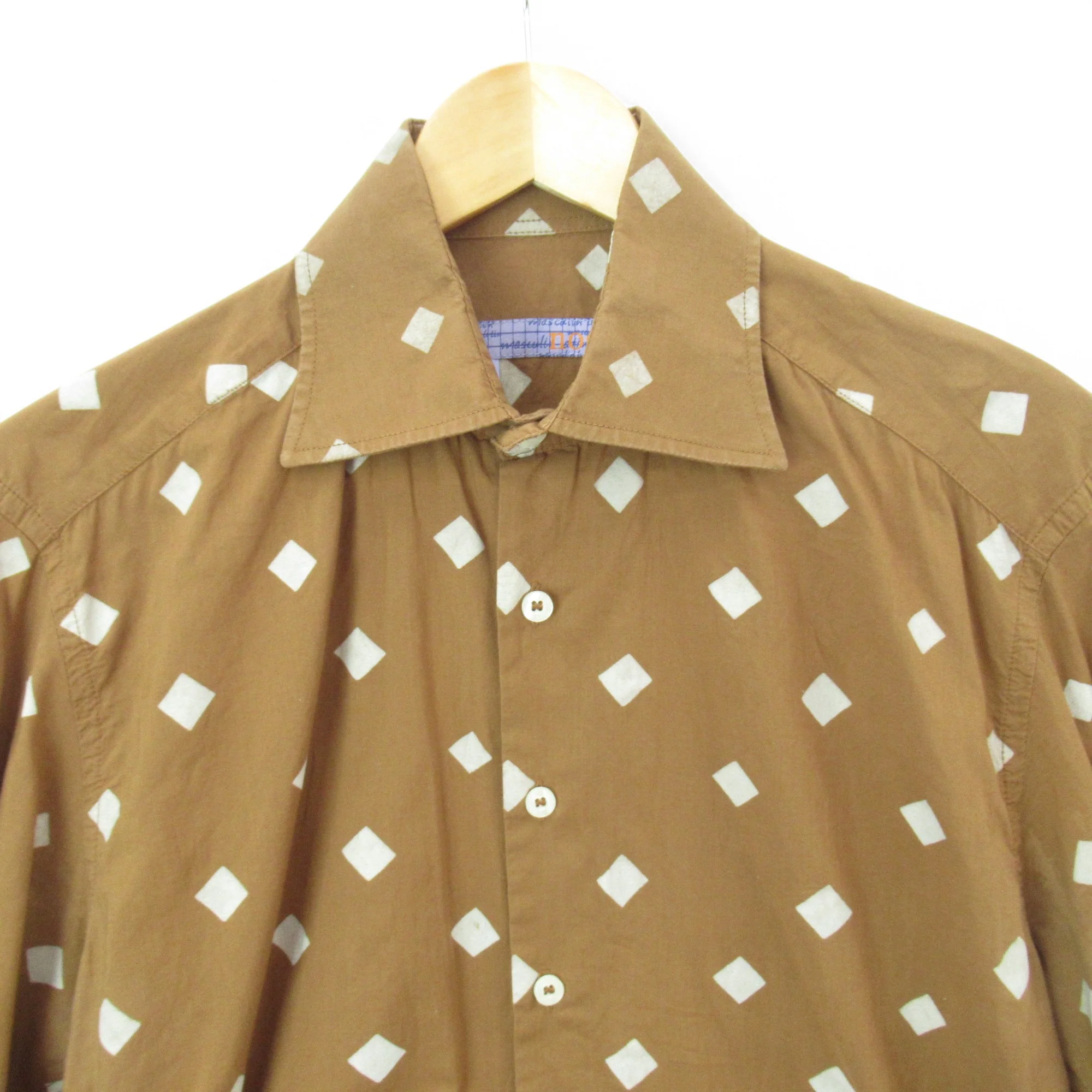 Nodus Vintage Shirt Brown Patterned 15.5" Menswear | Pre-loved - Image 2