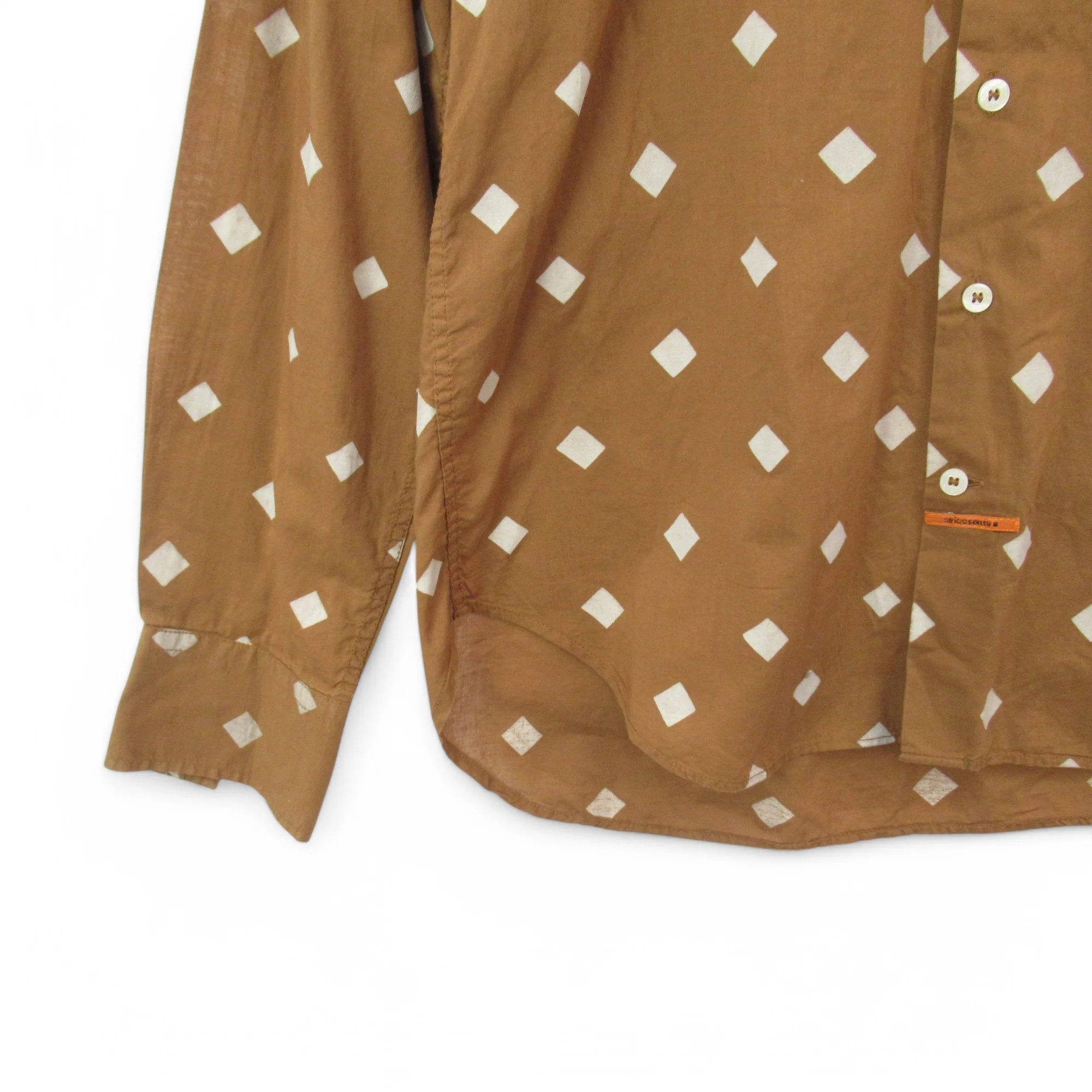 Nodus Vintage Shirt Brown Patterned 15.5" Menswear | Pre-loved - Image 3