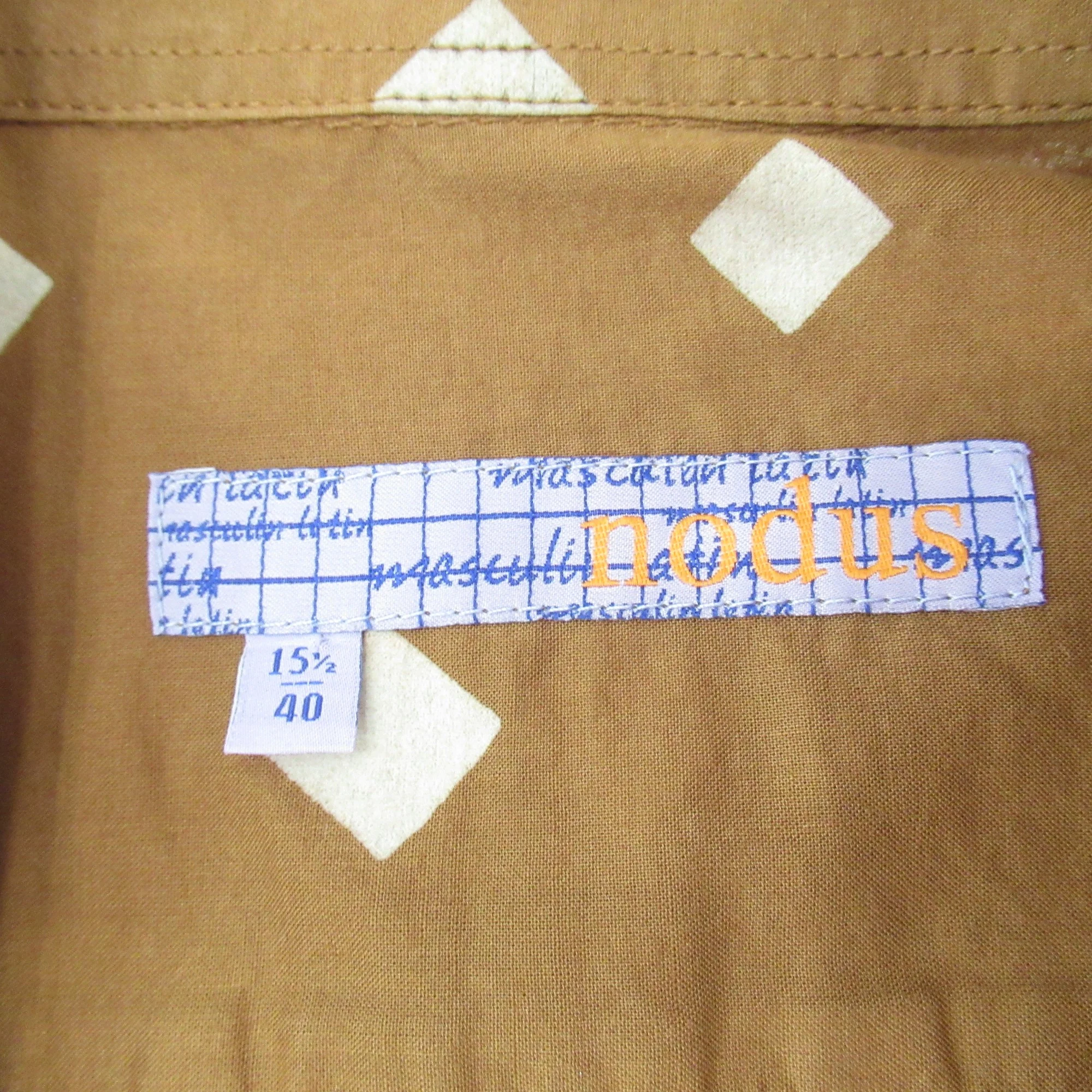 Nodus Vintage Shirt Brown Patterned 15.5" Menswear | Pre-loved - Image 6