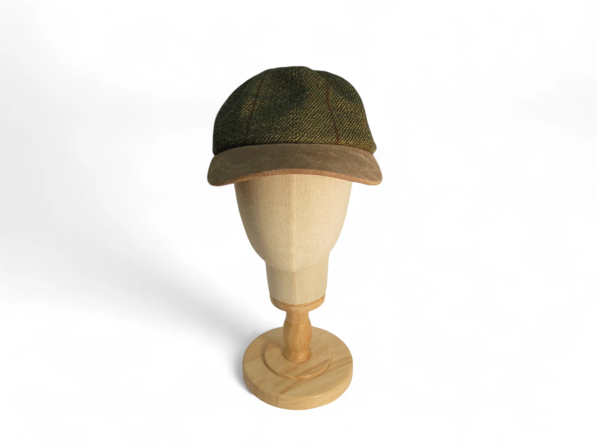 Olney Vintage Tweed Cap Small Green Brown Menswear | Preloved