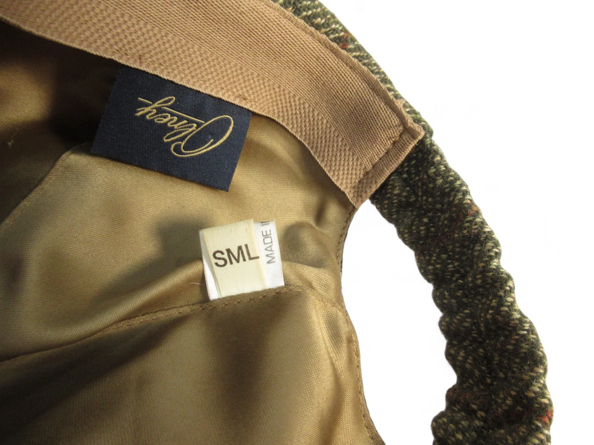 Olney Vintage Tweed Cap Small Green Brown Menswear | Preloved - Image 6