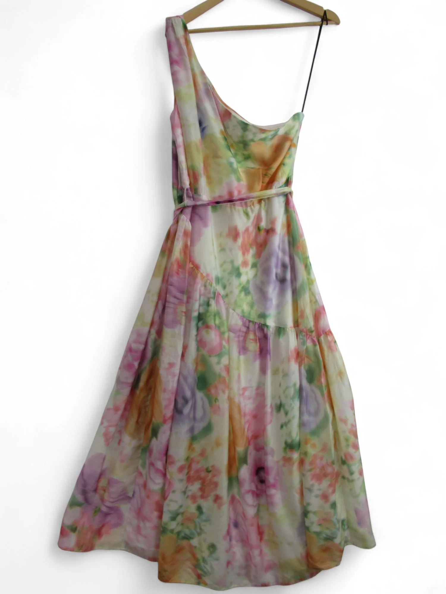 One Shoulder Dress UK 20 Multicoloured Floral Womenswear | Pre-loved - Image 3