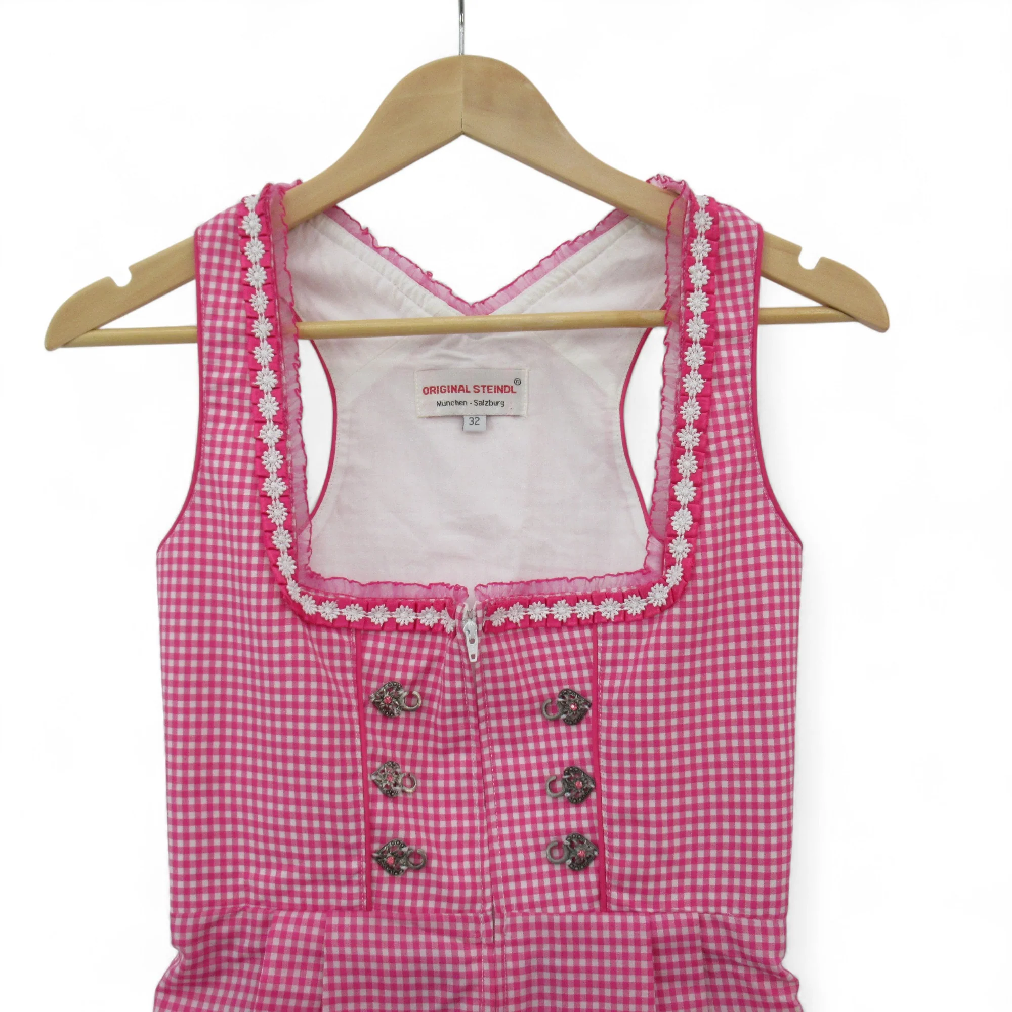 Original Steindl Gingham Vintage Dress Pink Small Womenswear | Pre-loved - Image 4