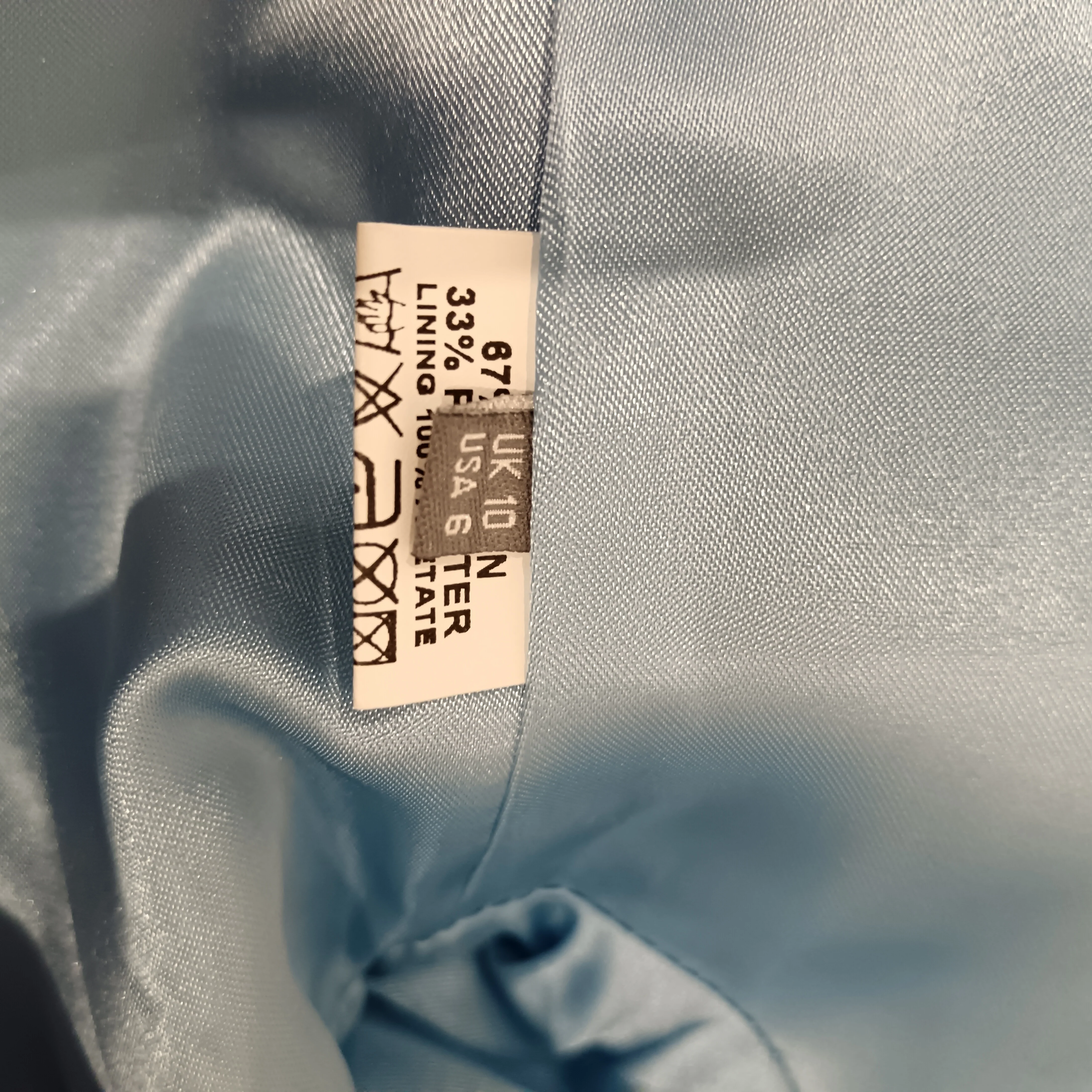 Pale Blue With Pearl Neckline Dress & Jacket BY Michaela Louisa  UK 10 Womenswear | Pre-loved - Image 6