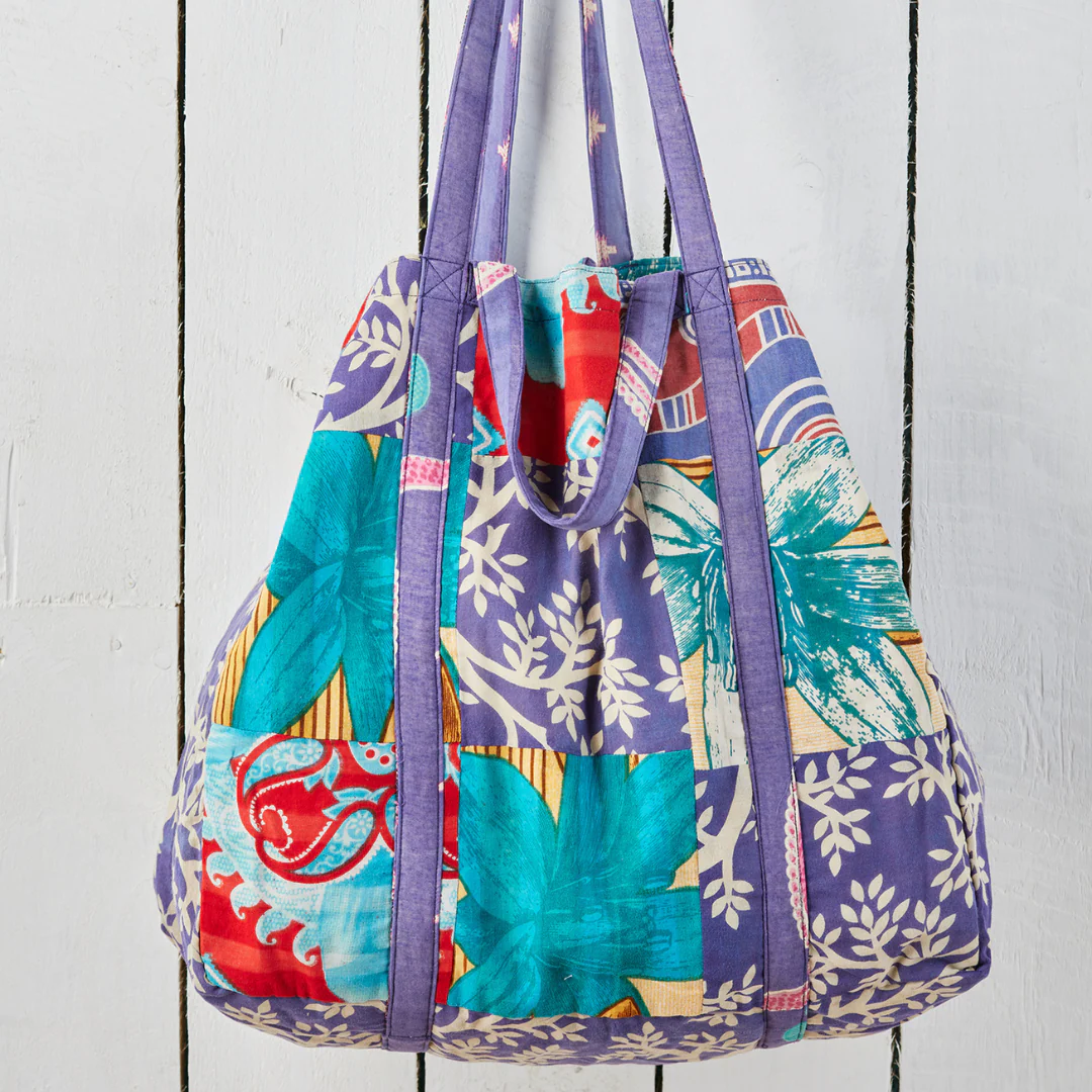 Patchwork Recycled Sari Shopping Bag | Namaste - Image 4