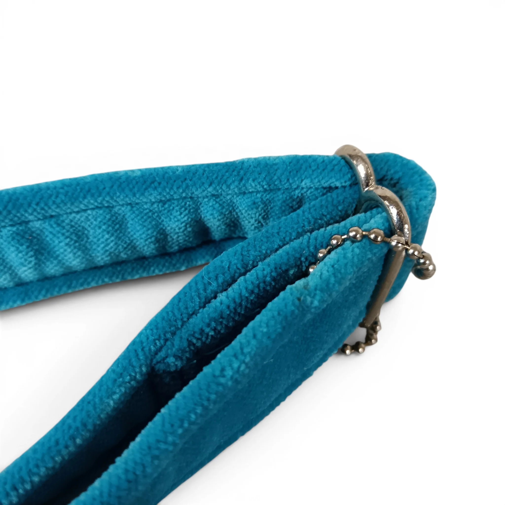 Paw & Purr Dog Collar Aqua Velvet 40-65cm Adjustable with Tags | Pre-loved - Image 5