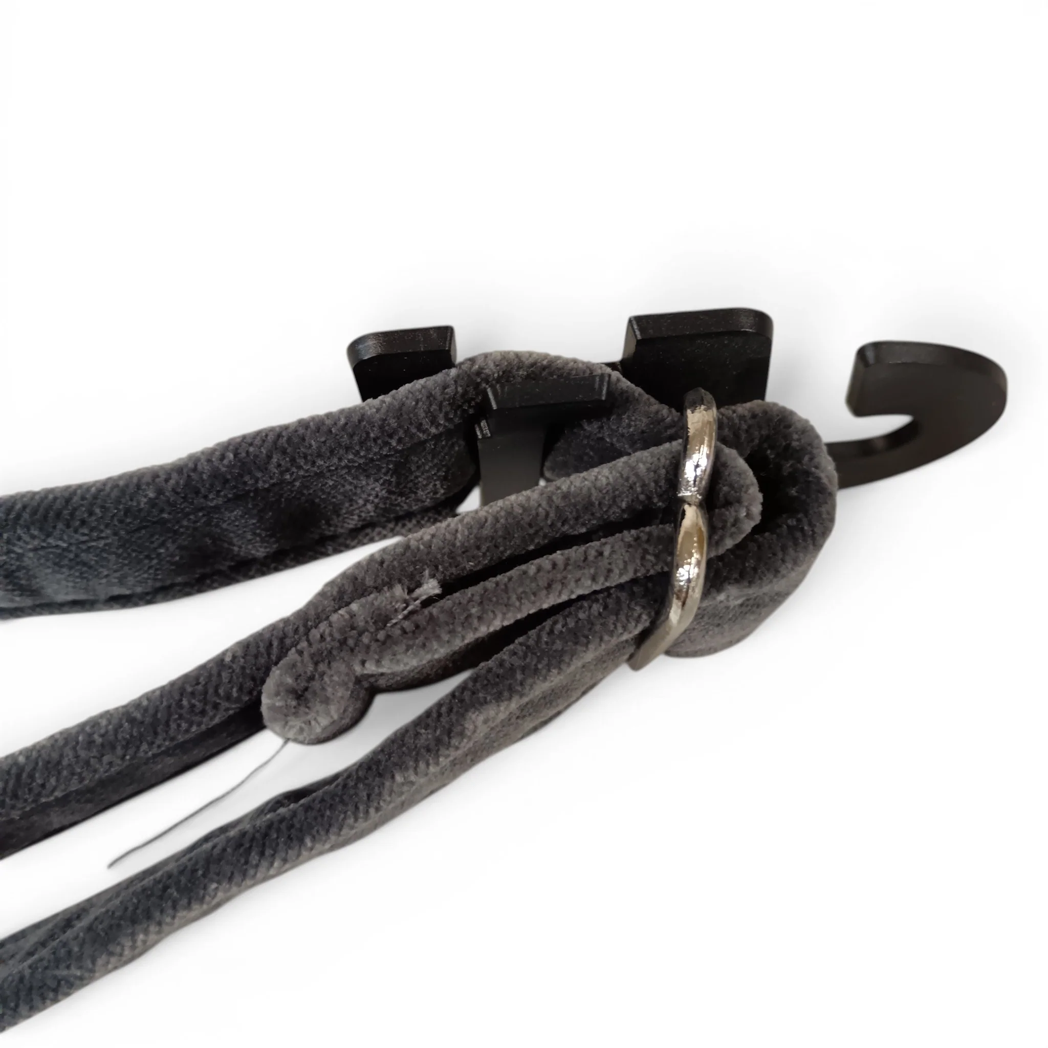 Paw & Purr Dog Collar Grey Velvet 40-65cm Adjustable with Tags | Pre-loved - Image 5