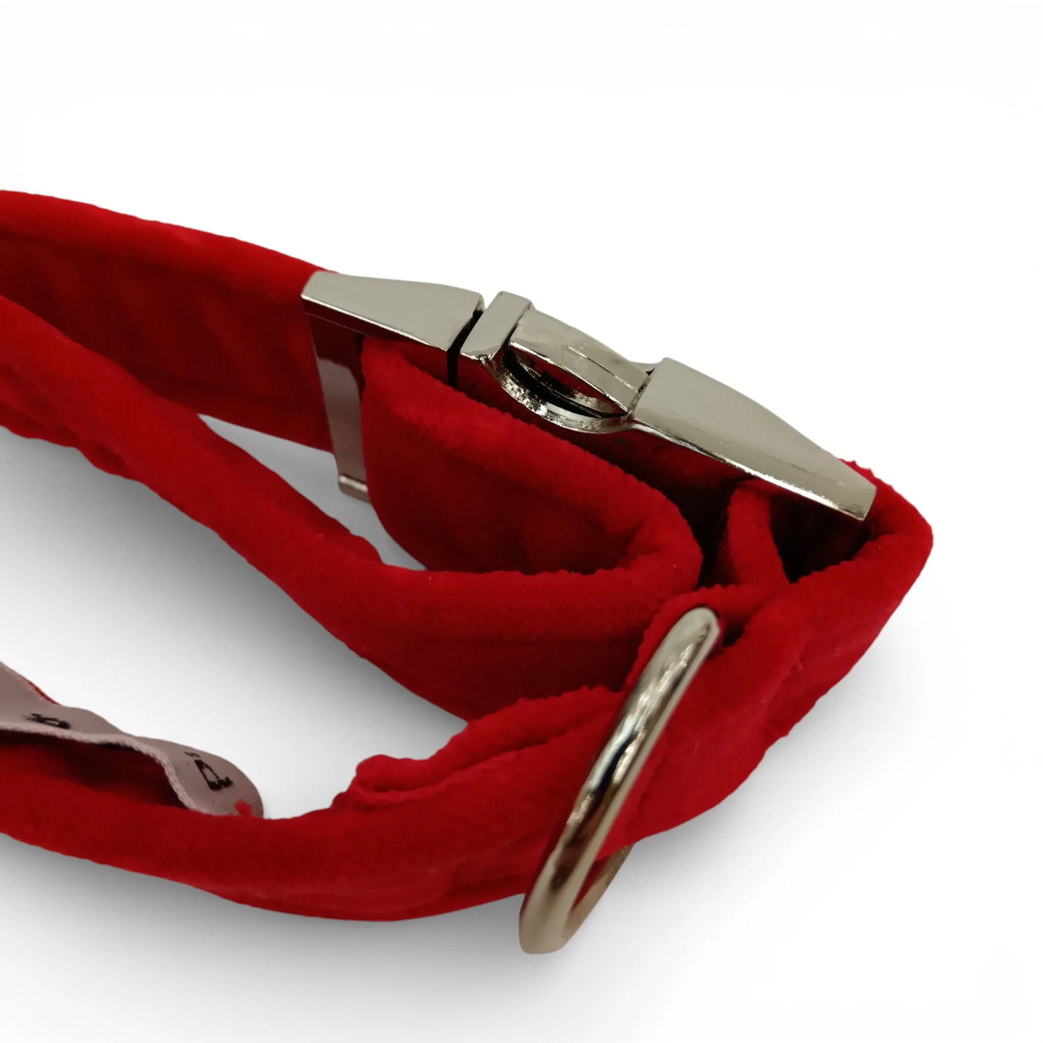Paw & Purr Dog Collar Red Velvet 24-40cm Adjustable with Tags | Pre-loved - Image 4