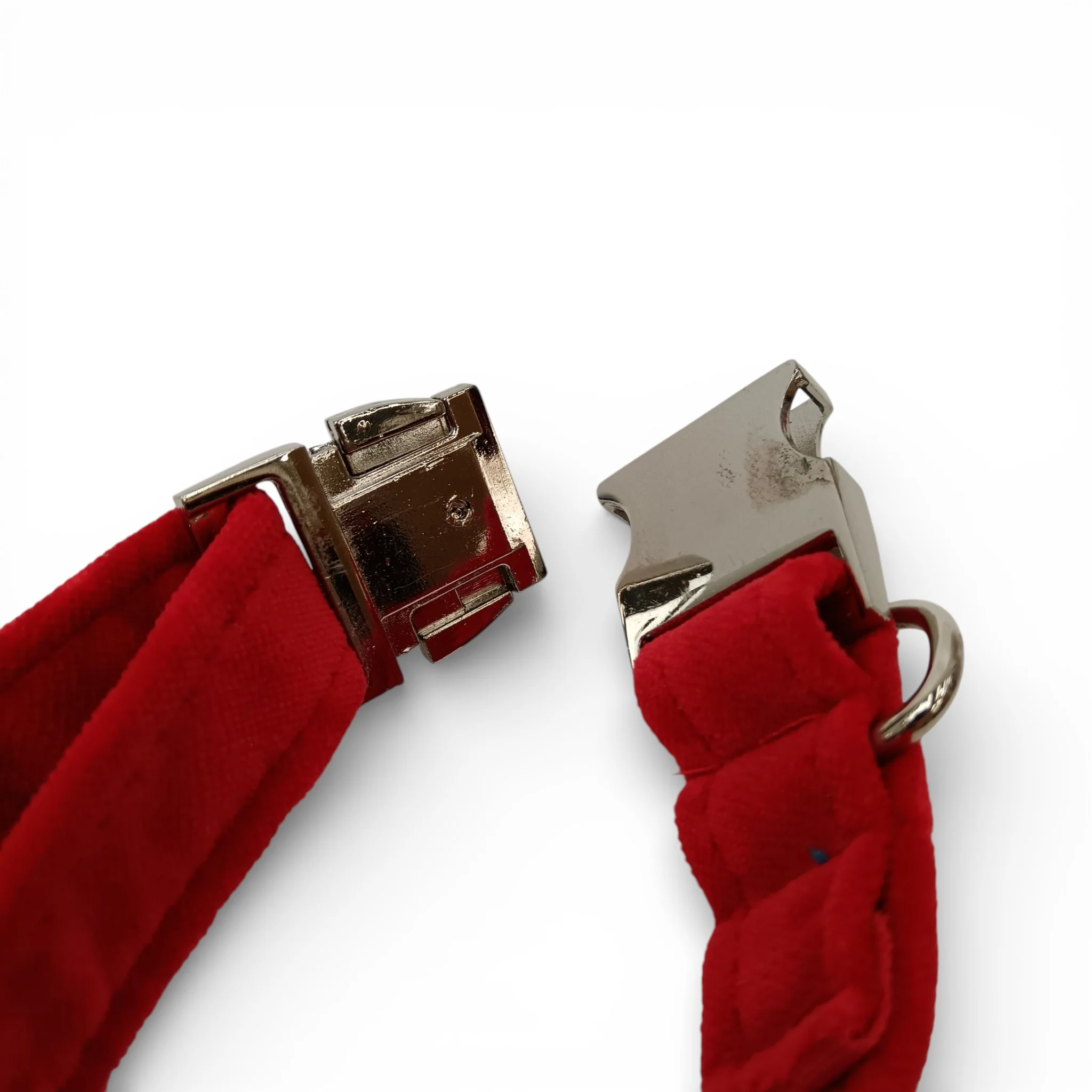 Paw & Purr Dog Collar Red Velvet 24-40cm Adjustable with Tags | Pre-loved - Image 5