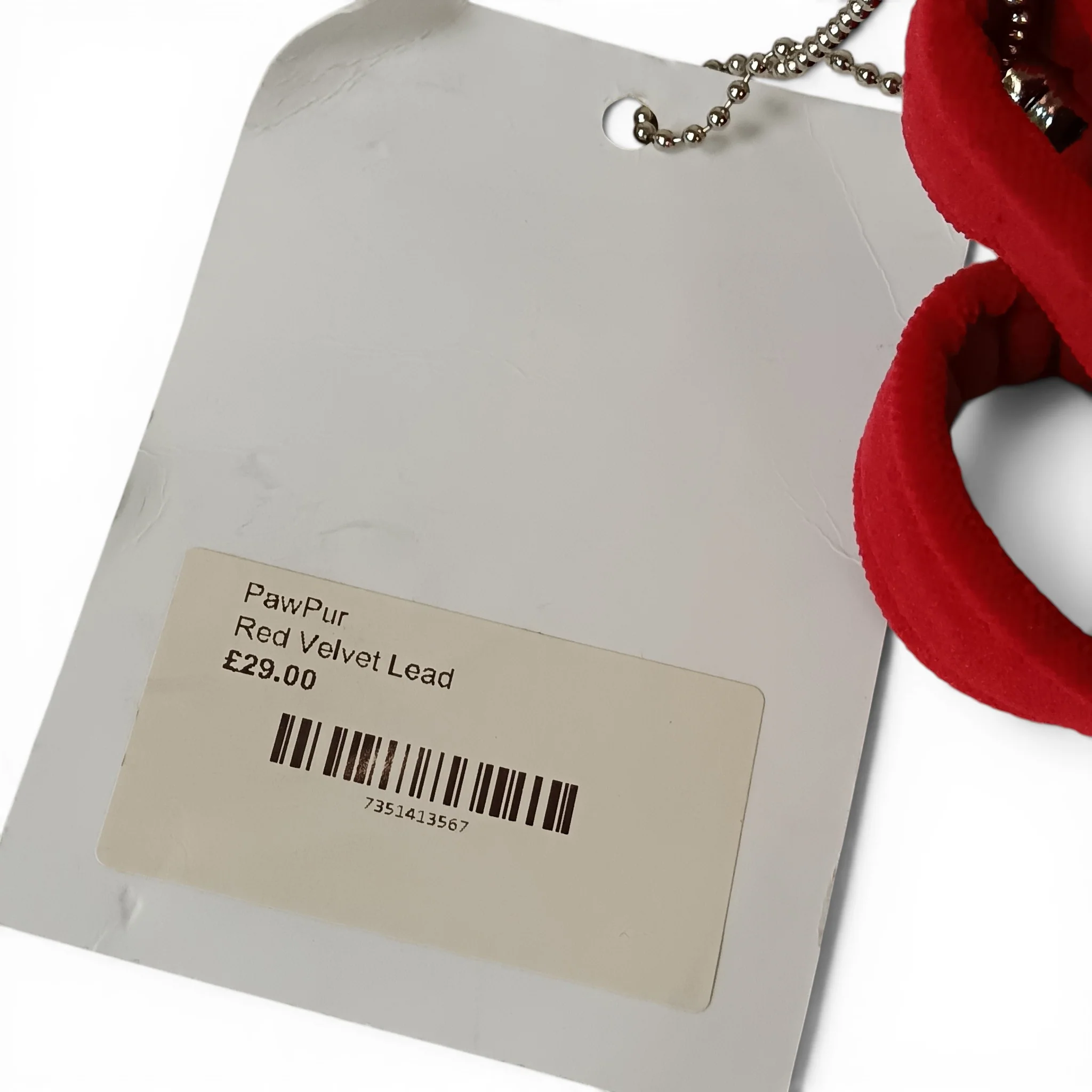 Paw & Purr Dog Lead Red Velvet 106cm with Tags | Pre-loved - Image 6