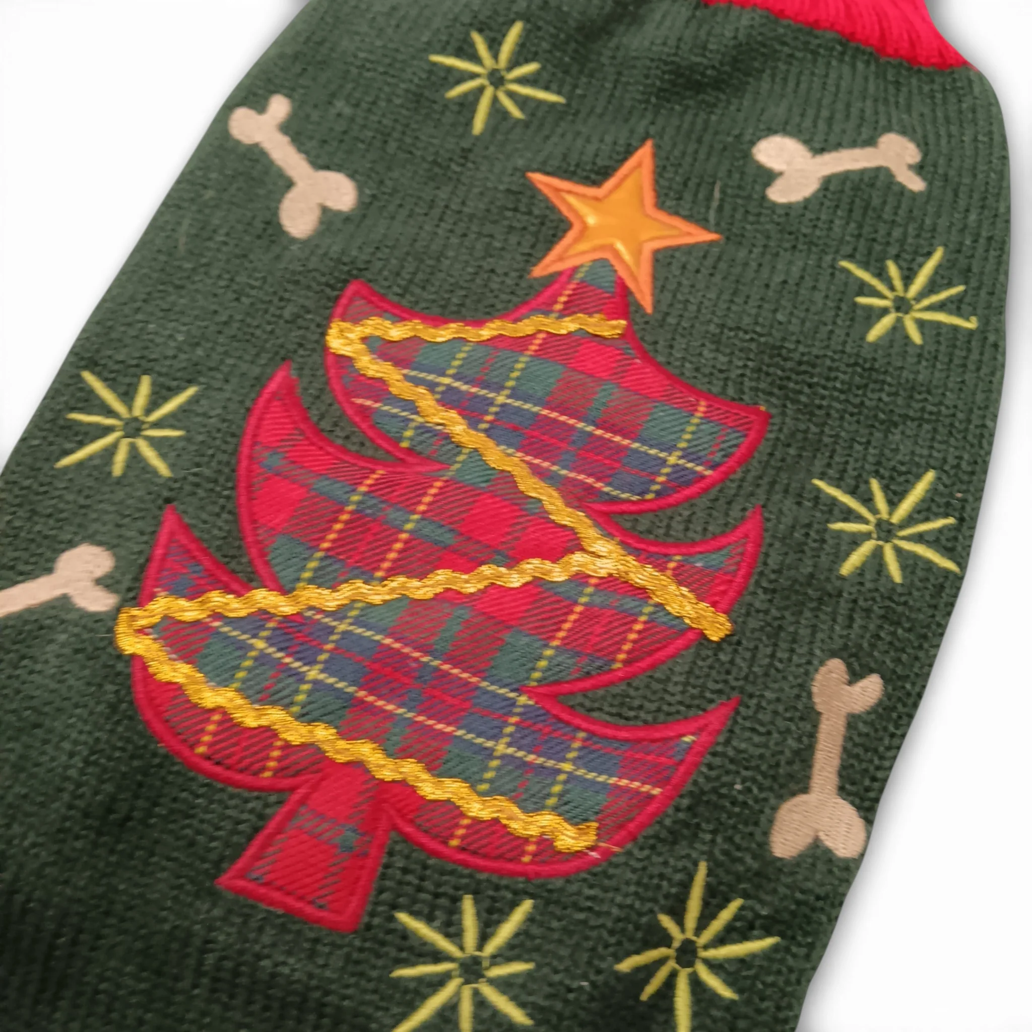Paw & Purr Pet Christmas Tree Jumper Size Medium | Pre-loved - Image 3