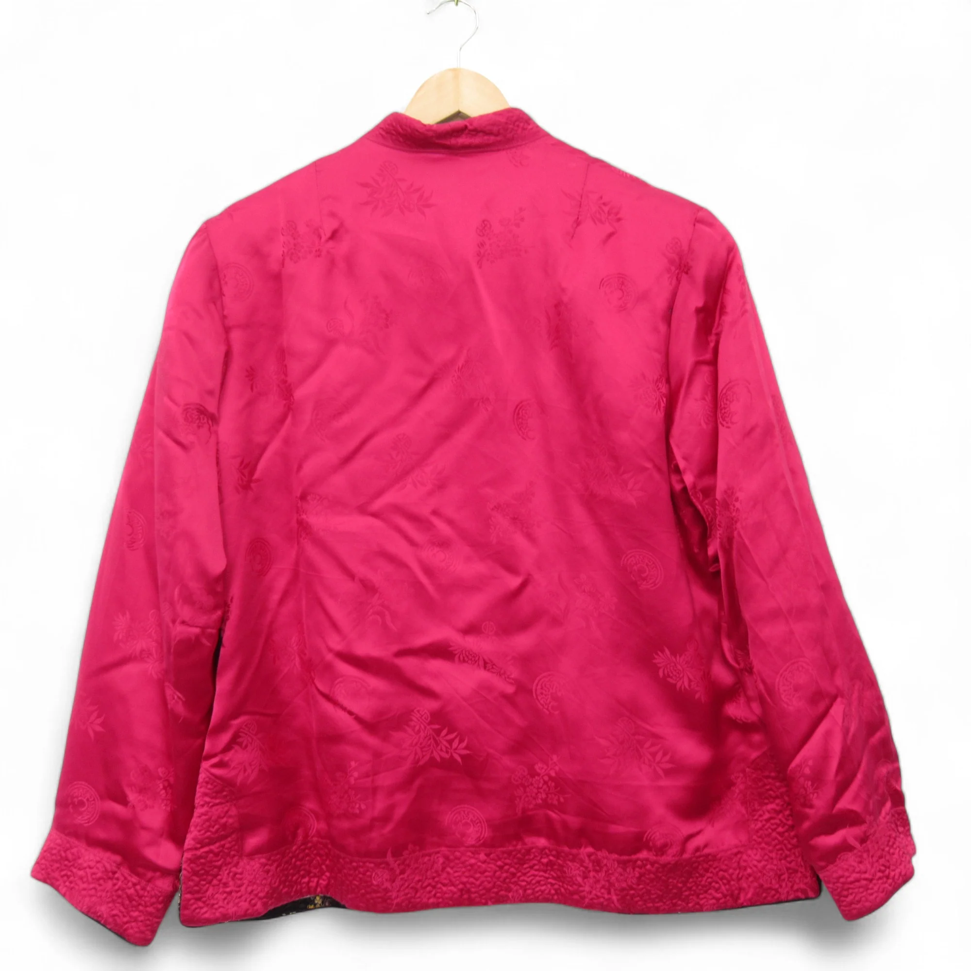 Peony Vintage Reversible Jacket Pink Black Medium Womenswear | Pre-loved - Image 2