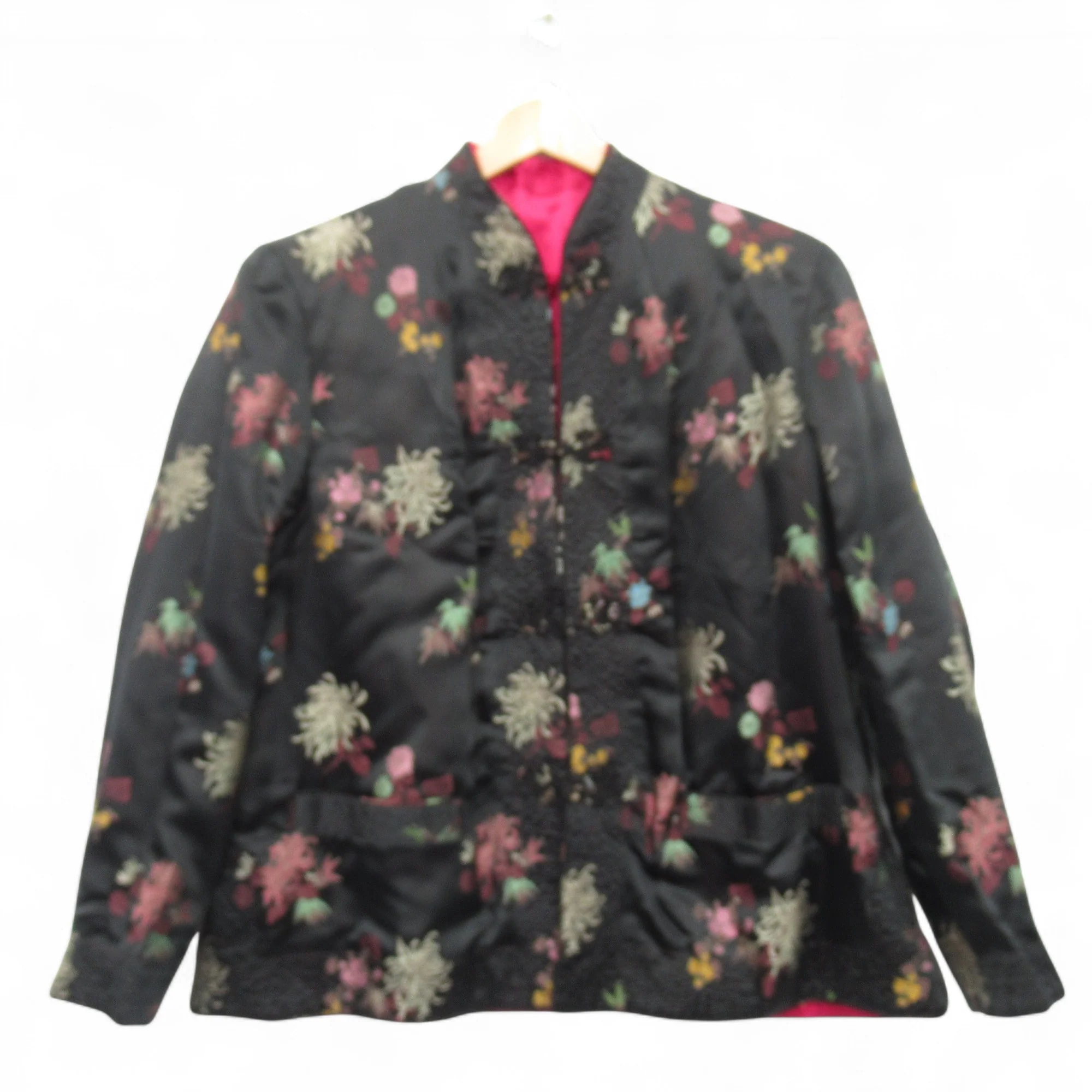Peony Vintage Reversible Jacket Pink Black Medium Womenswear | Pre-loved - Image 3
