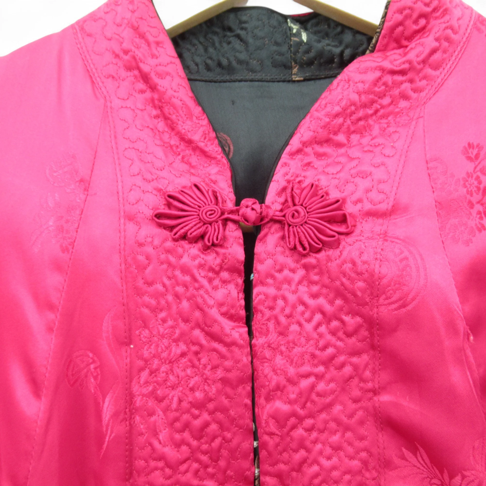 Peony Vintage Reversible Jacket Pink Black Medium Womenswear | Pre-loved - Image 5