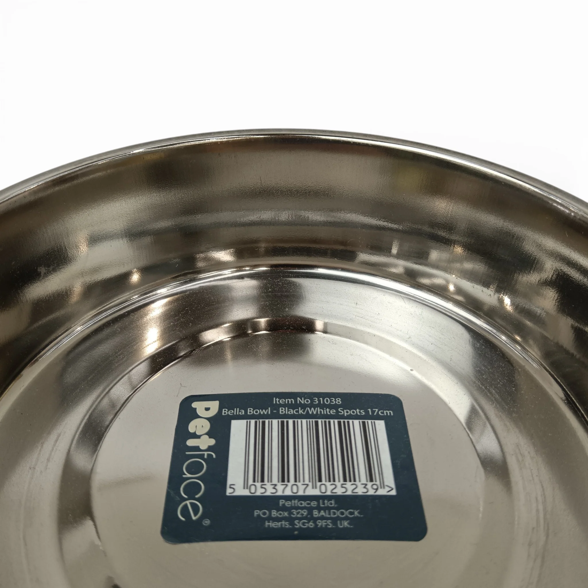 Petface Pet Bella Bowl Non-Slip Stainless Steel Black with White Spots | Pre-loved - Image 5