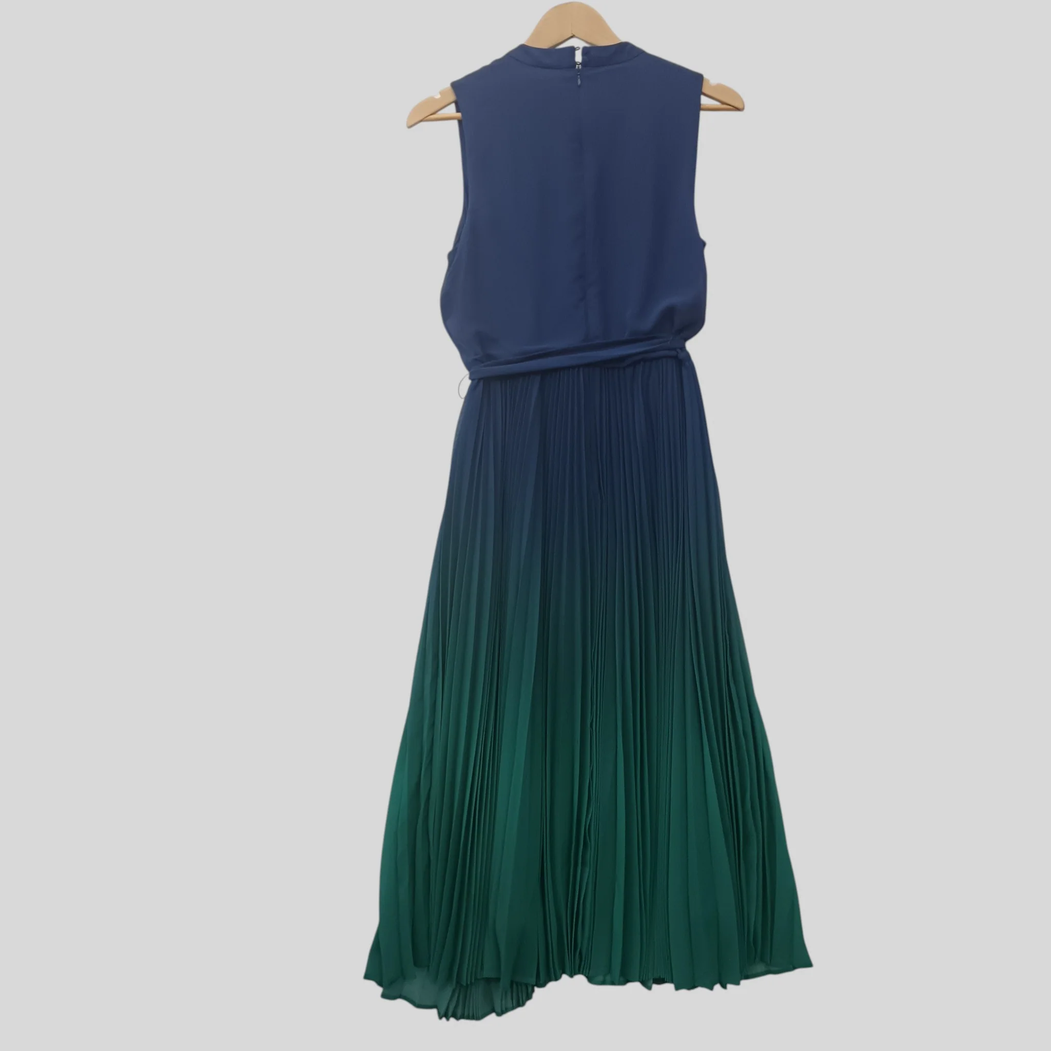 Phase Eight Blue Green Ombre High Neck Midi Dress UK 12 -Tags On - Womenswear | Pre-loved - Image 2