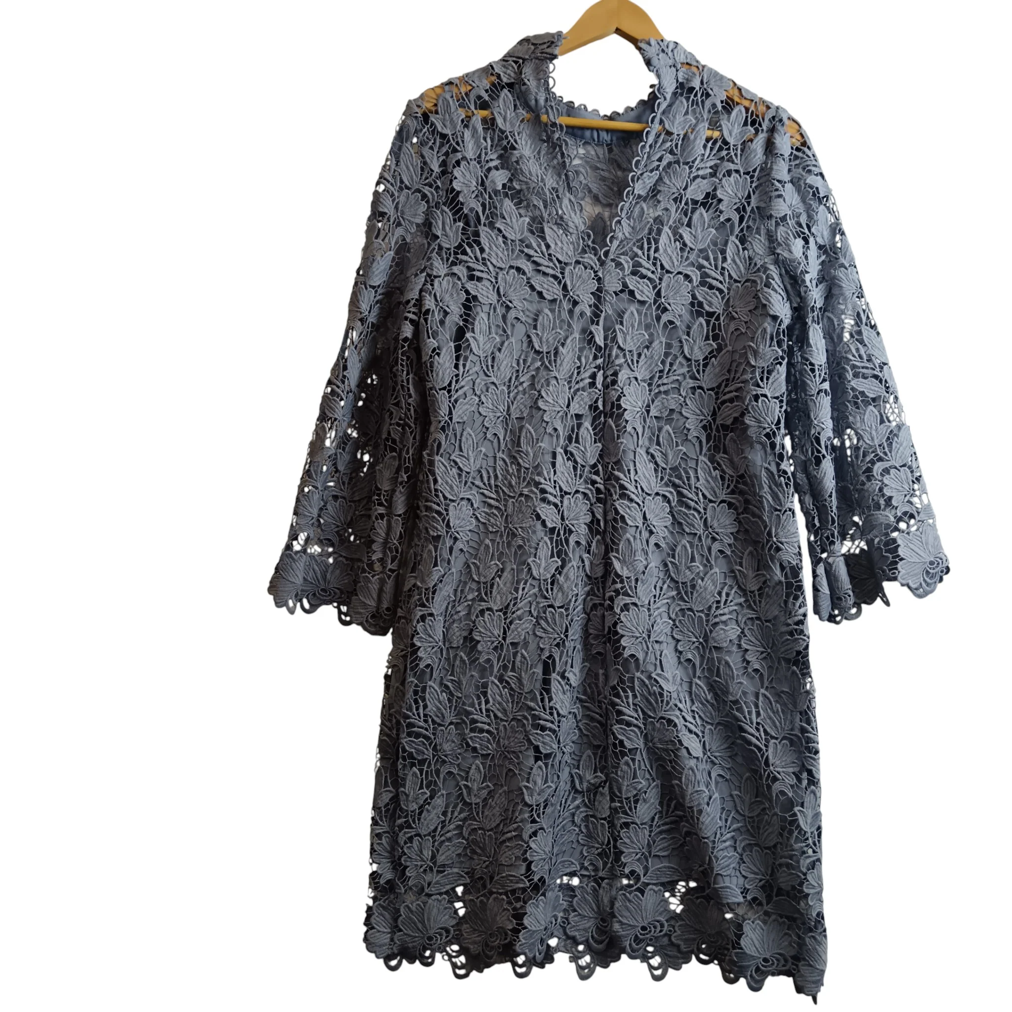 Phase Eight Blue Lace Women's Dress Mother of Bride UK 12- Womenswear | Pre-loved - Image 2