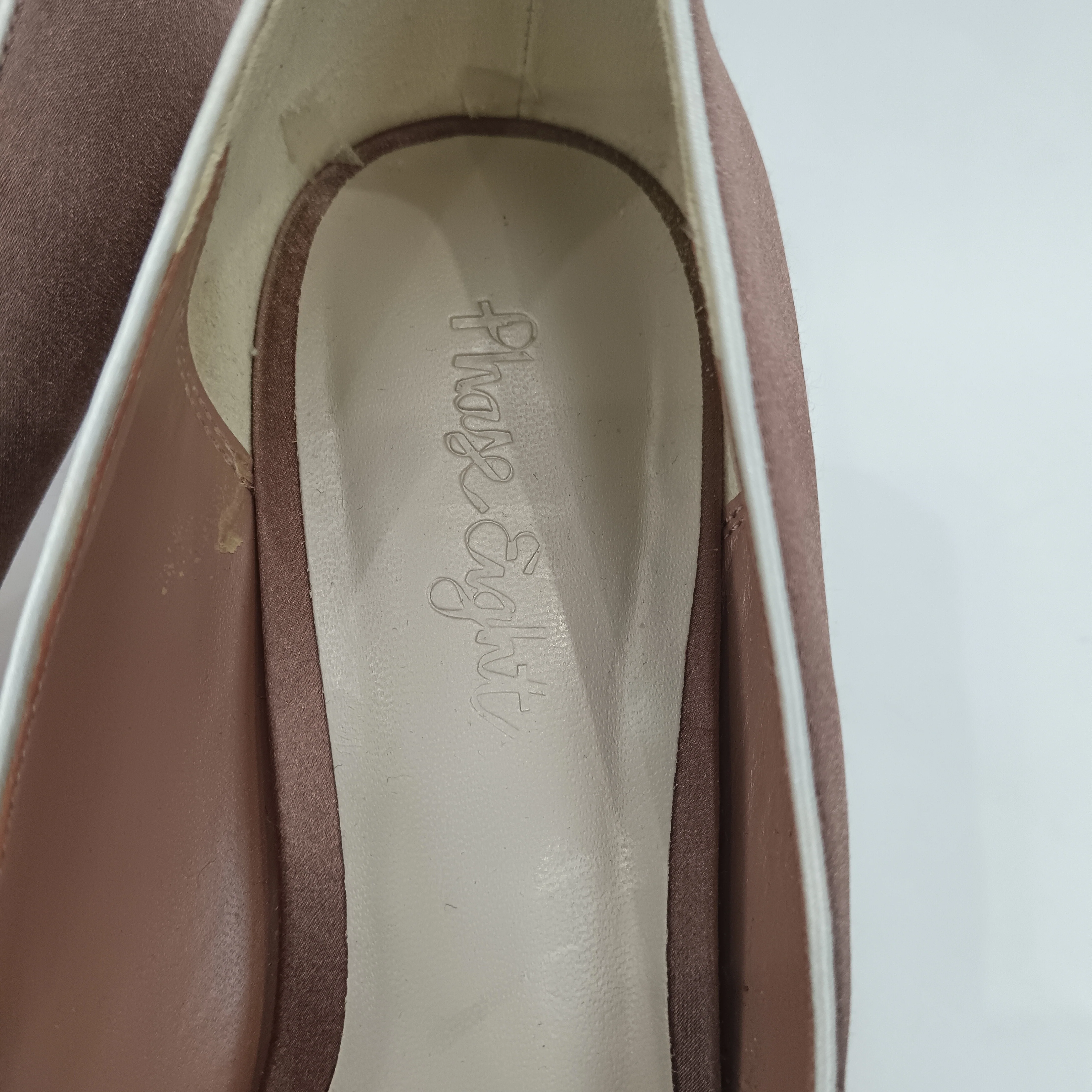 Phase Eight Brown Satin Peep Toe Heels Special Occasion Ladies Shoes UK 5  Womenswear | Pre-loved - Image 3