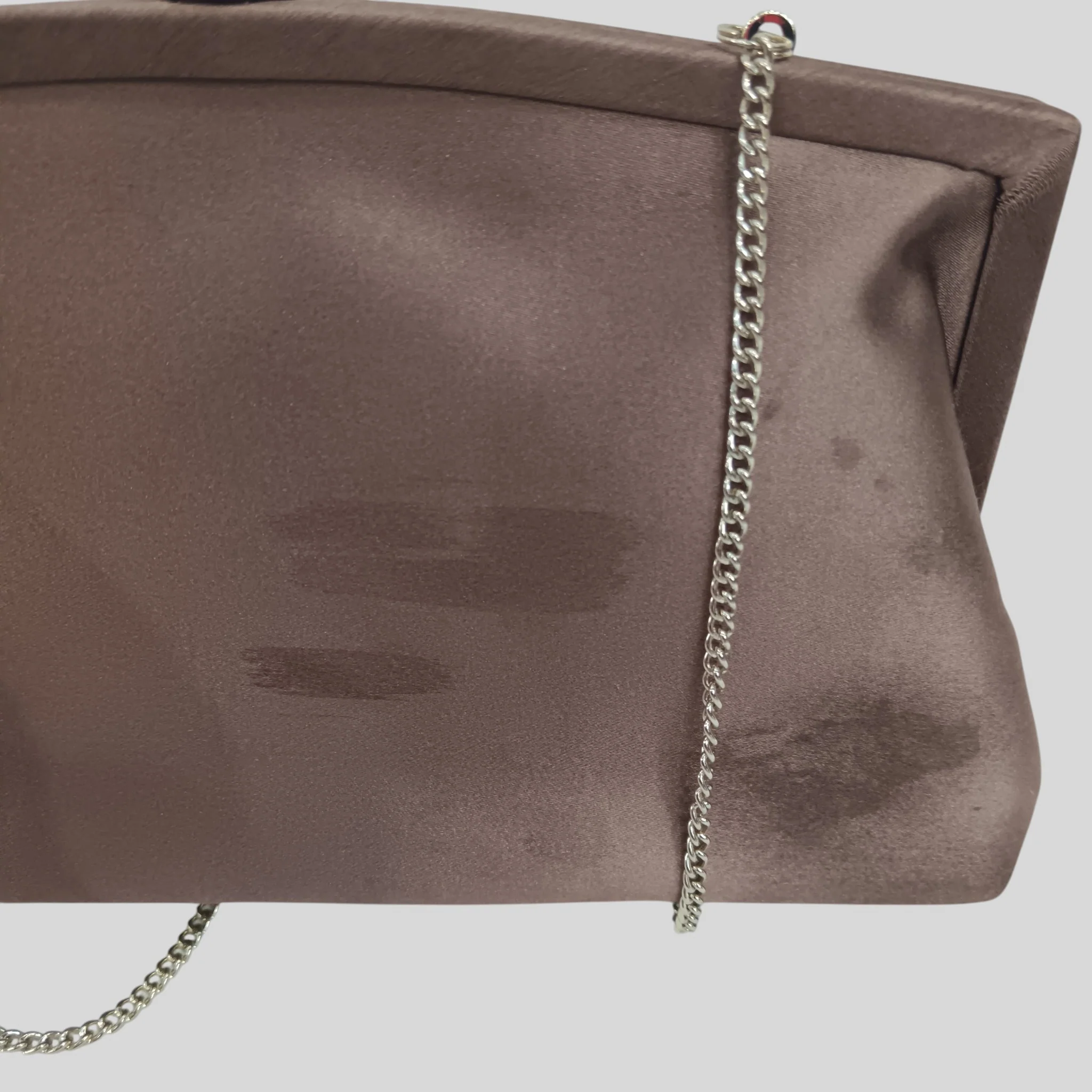 Phase Eight Brown Satin Special Occasion Small Handbag Chain Strap Womenswear | Preloved - Image 2