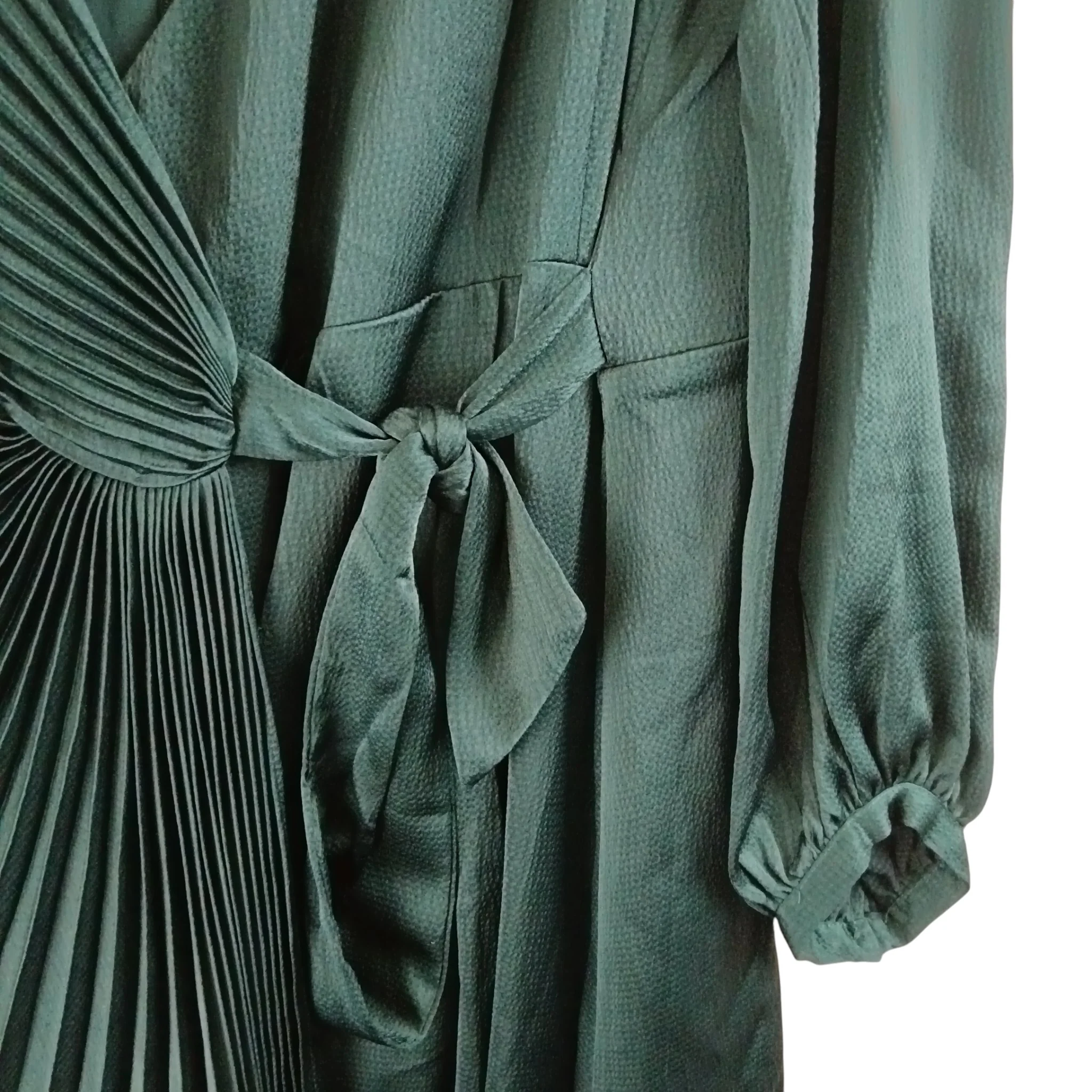 Phase Eight Dark Green Petite Gracie Sunray Pleated Midi Dress UK 20 -Tags On - Womenswear | Pre-loved - Image 5