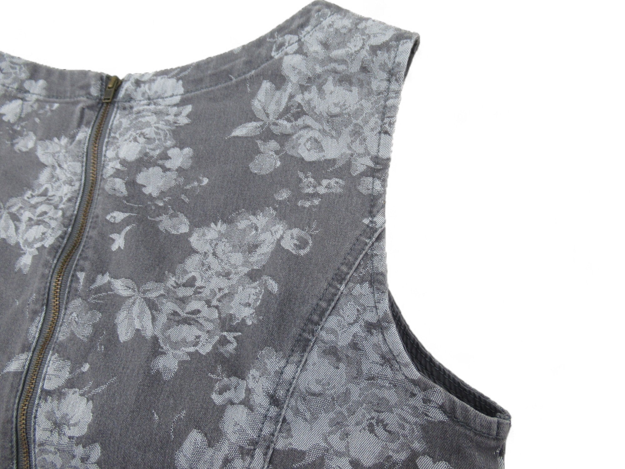 Phase Eight UK 12 Grey Floral Denim Dress Womenswear | Preloved - Image 6