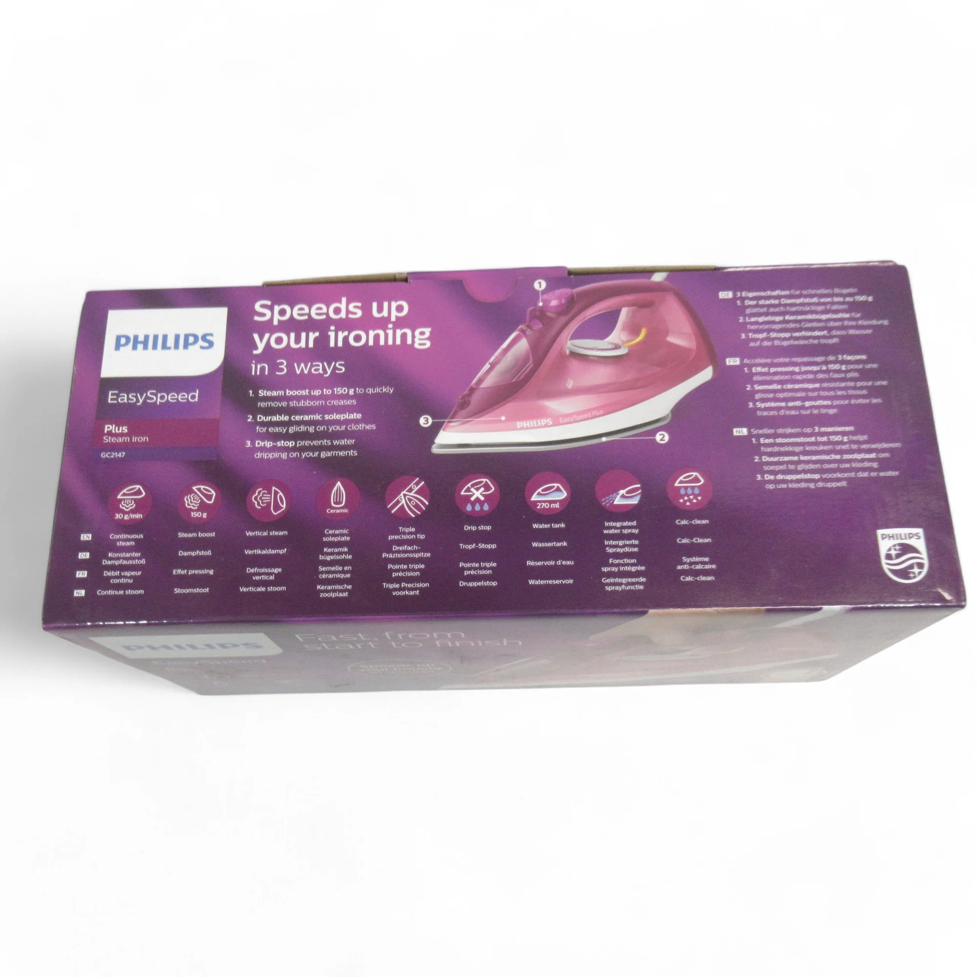 Philips EasySpeed Plus Steam Iron GC2147 Pink Boxed | Preloved - Image 2