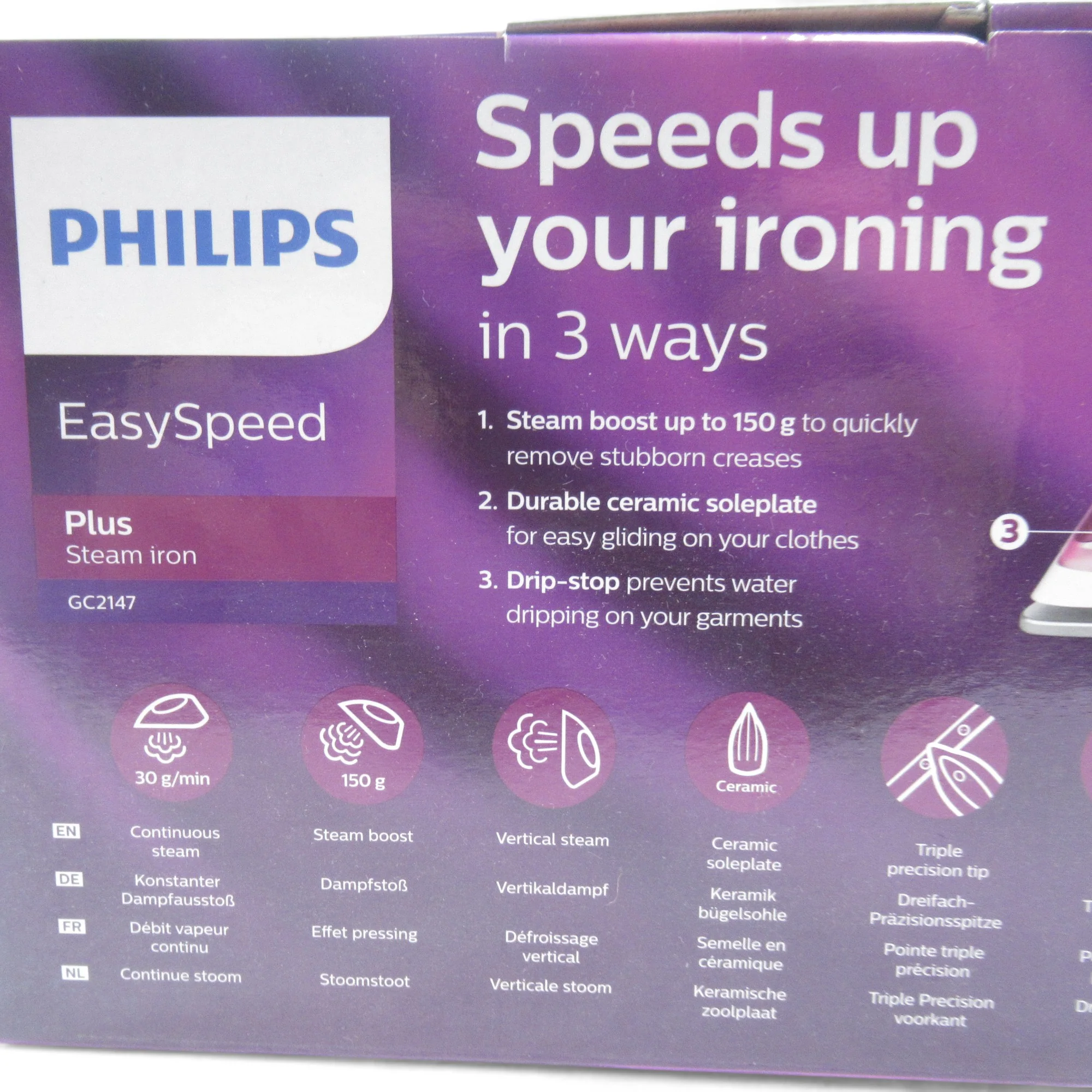Philips EasySpeed Plus Steam Iron GC2147 Pink Boxed | Preloved - Image 6