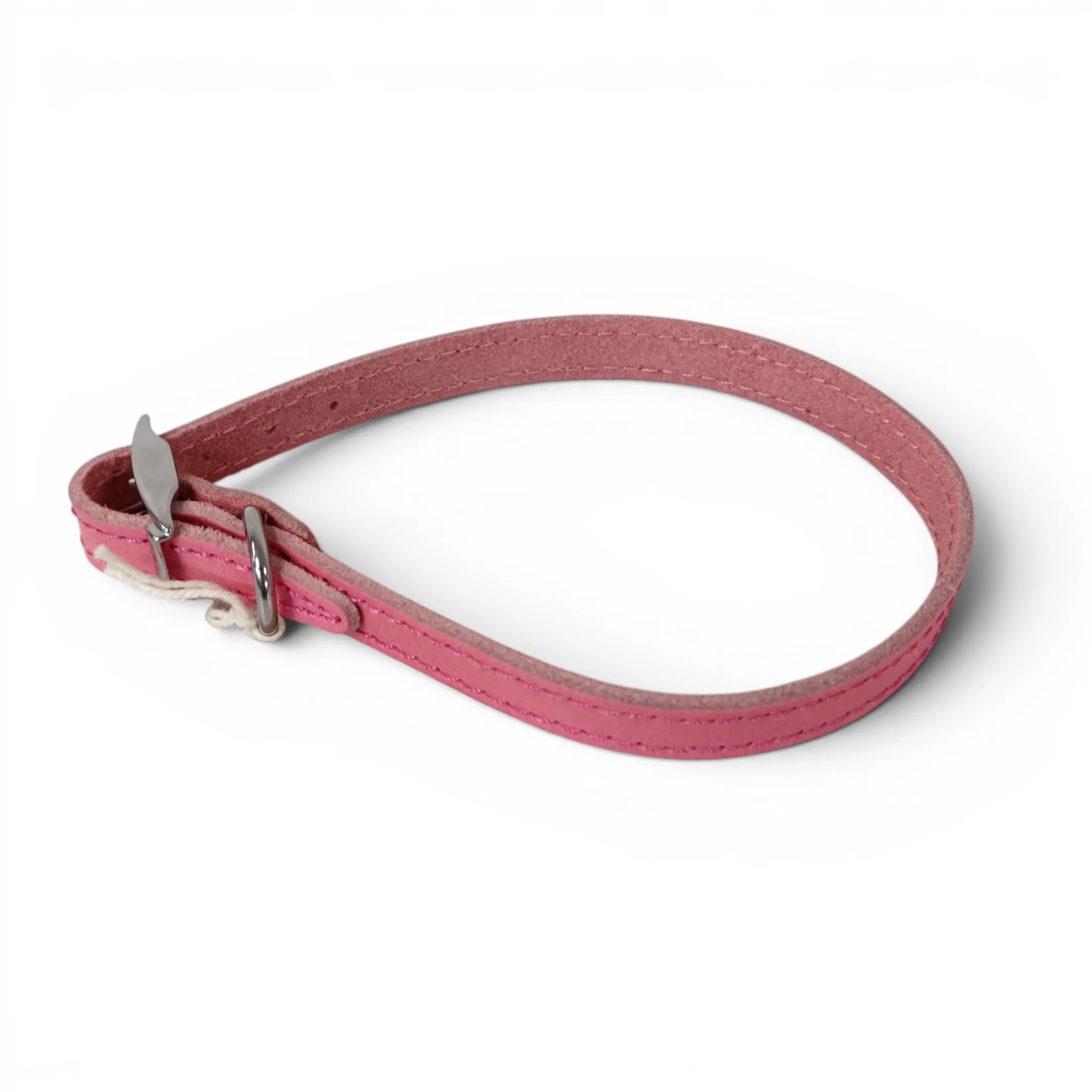 Pink Faux Leather Dog Collar 40cm | Pre-loved
